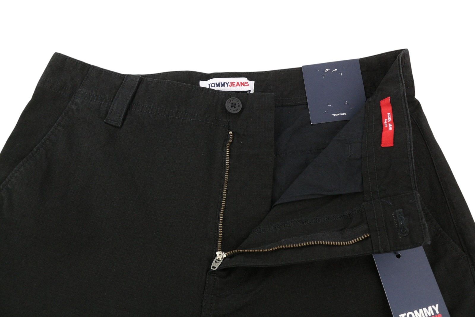 Tommy Hilfiger AIDEN BAGGY CARGO W32/L32 Black Textured Zip Trousers 85169 Size US 32 / EU 48 - 4 Thumbnail