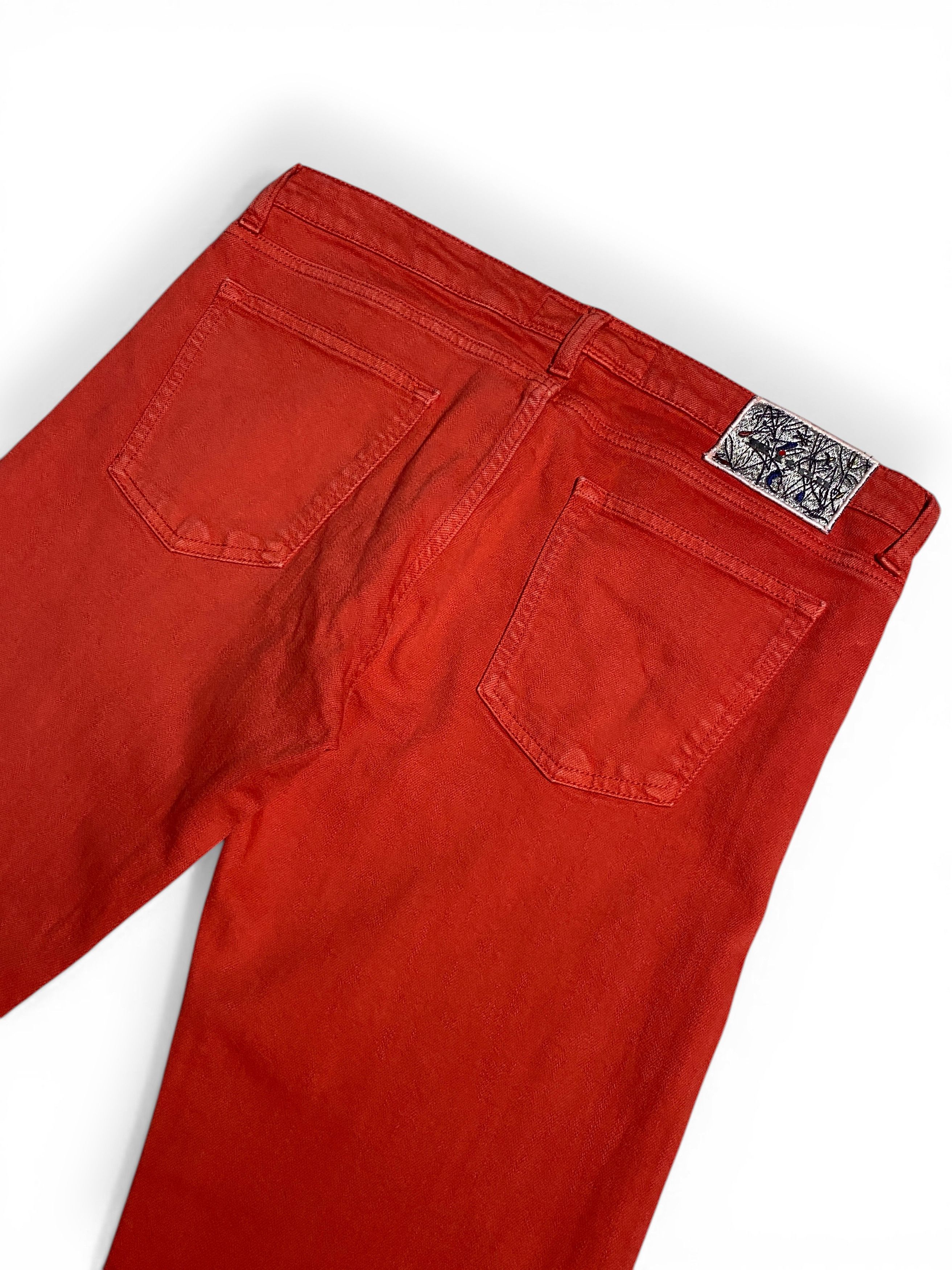 Kiton Kiton Red 5 Pocket Classic Washed Denim Slim Jeans Pants Size US 35 - 7 Thumbnail
