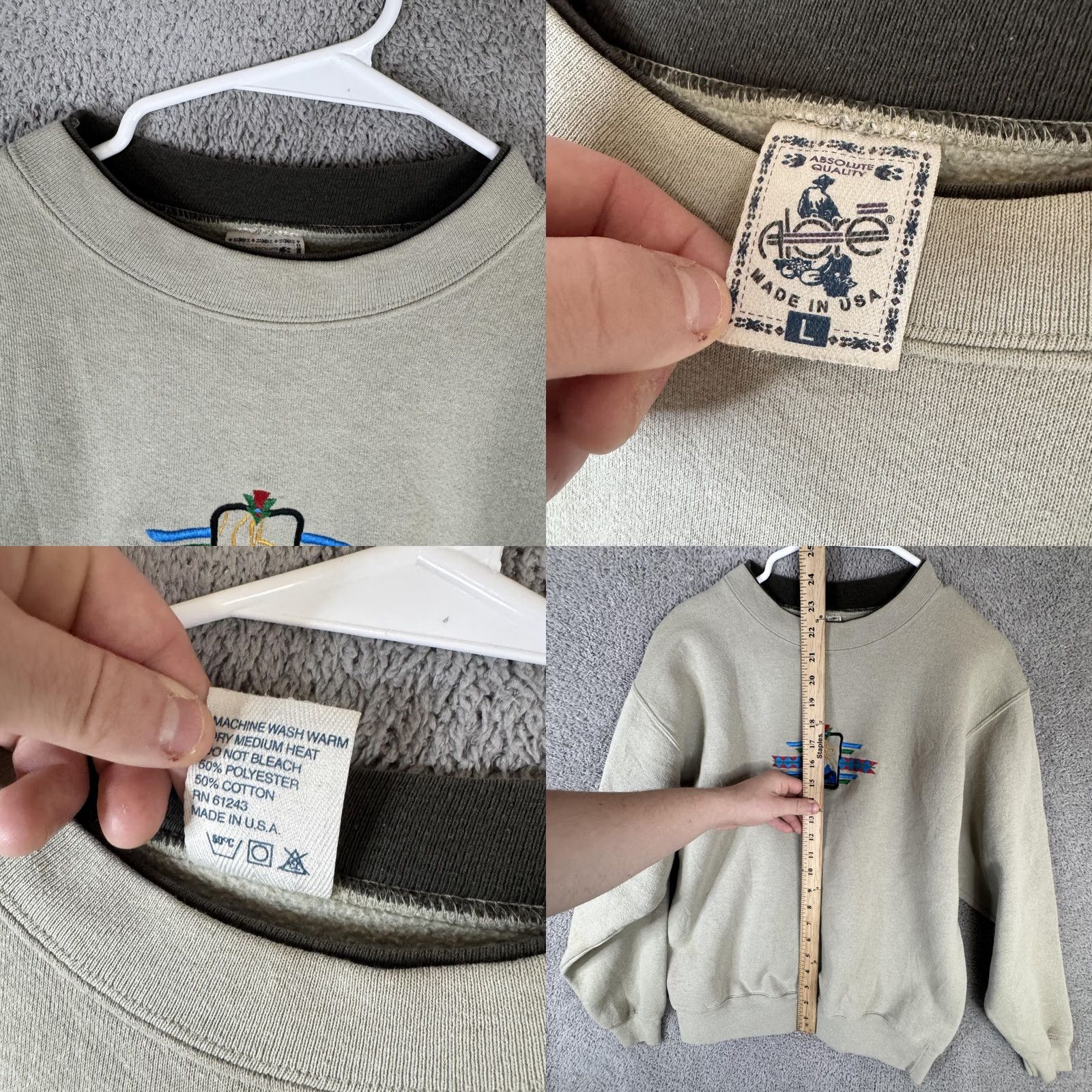 Vintage VINTAGE Abe Sweatshirt Mens Large Beige Horse Western Fleece Crewneck USA Size US L / EU 52-54 / 3 - 8 Thumbnail
