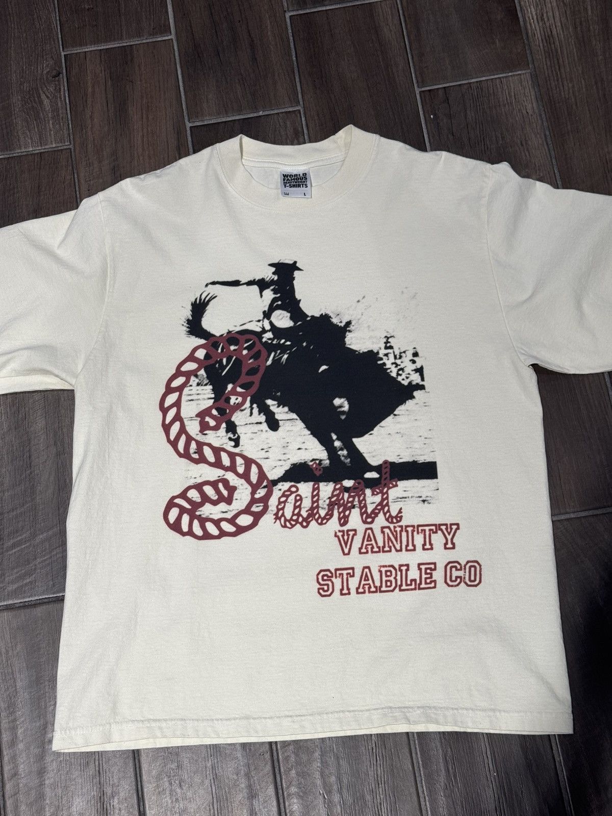 Saint Vanity SAINT VANITY STABLE TEE CREAM Size US L / EU 52-54 / 3 - 1 Thumbnail