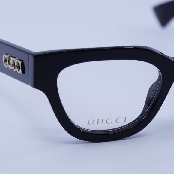 Gucci Gucci GG1837O 001 Eyeglasses Shiny Black 51mm Cat Eye Frame Size ONE SIZE - 5 Thumbnail