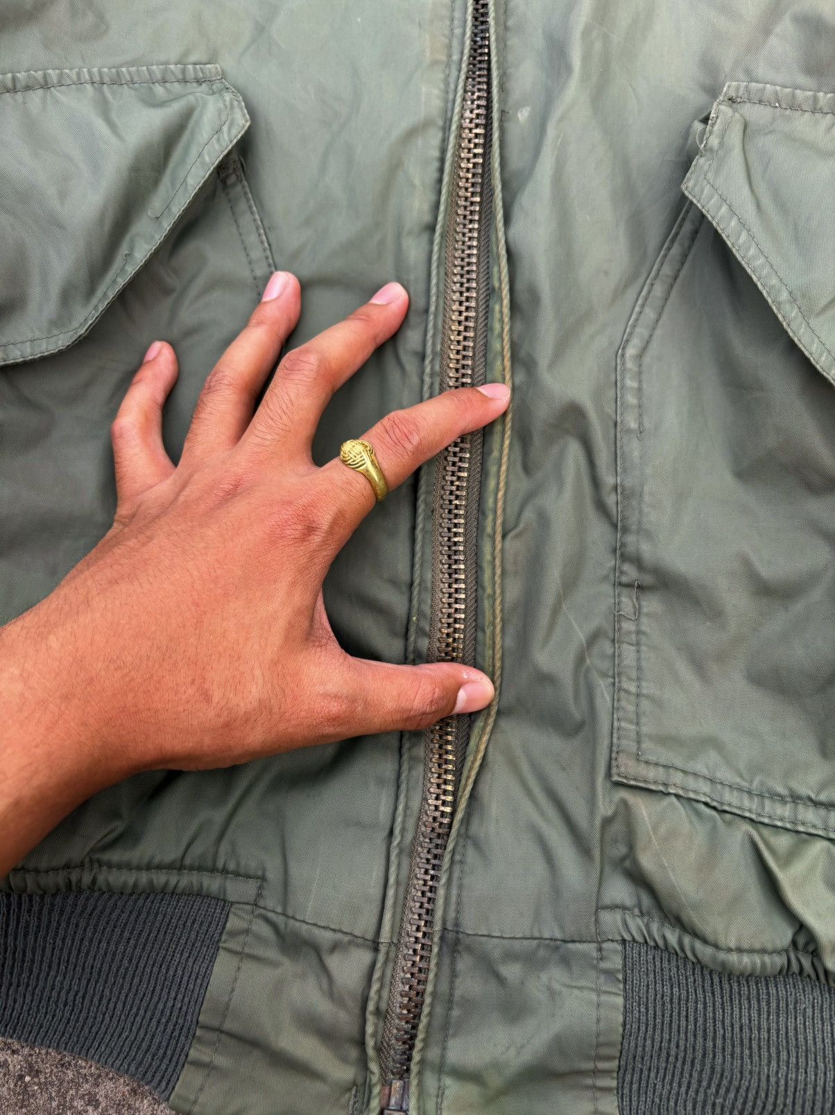 Vintage Vintage Faded Ma-1 Flight Bomber Jacket (Kanye Style) Size US XL / EU 56 / 4 - 10 Thumbnail
