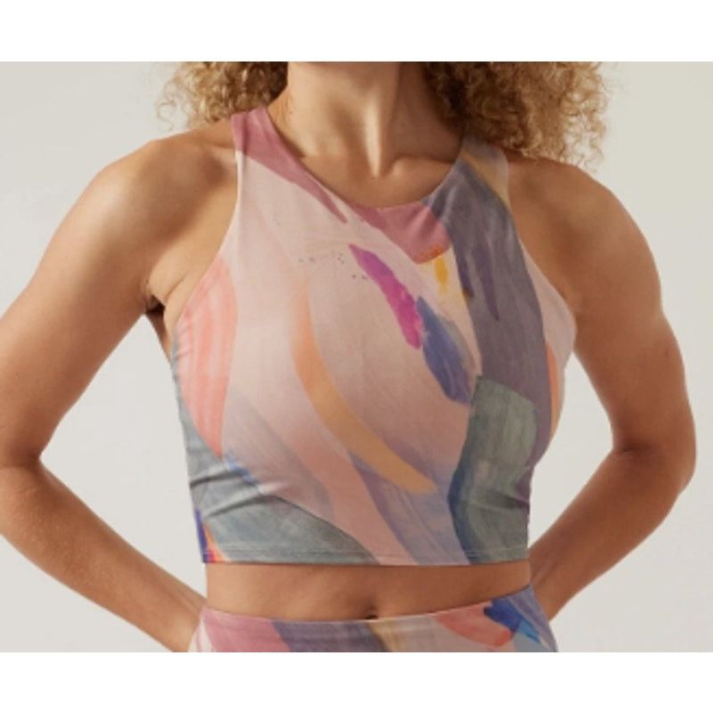 Athleta Athleta Conscious Crop Printed Vibrant Pink Orchid XL Size XL / US 12-14 / IT 48-50 - 1 Thumbnail