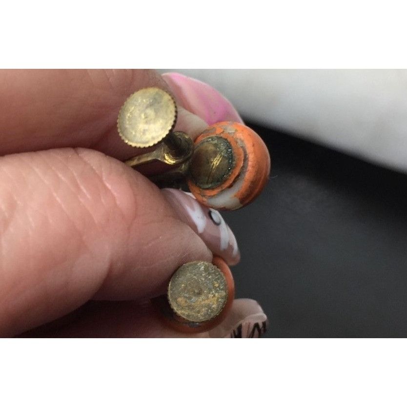 Other Women's Vintage Orange and Gold Tone Dangle Screw Back Earri Size ONE SIZE - 9 Thumbnail