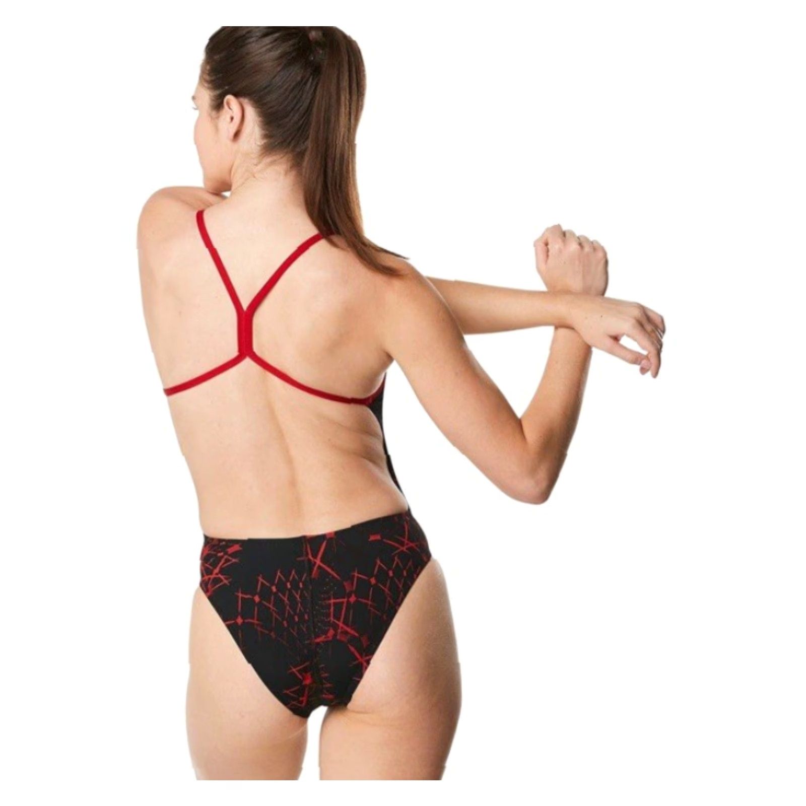 Speedo NWT Speedo Women’s One Piece Endurance+ Swimsuit - Black/Red - Size 30 Size ONE SIZE - 5 Thumbnail