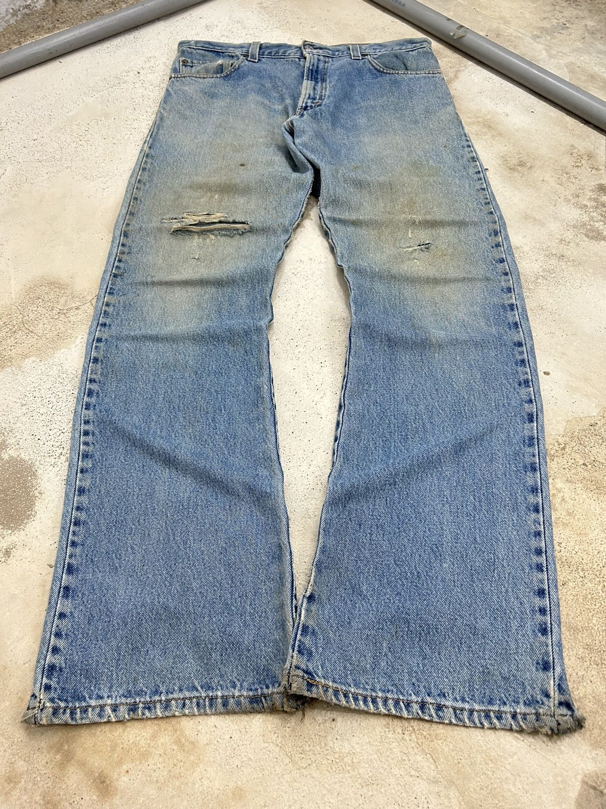 Vintage Levis 517 Boot Cut Jeans Stonewashed