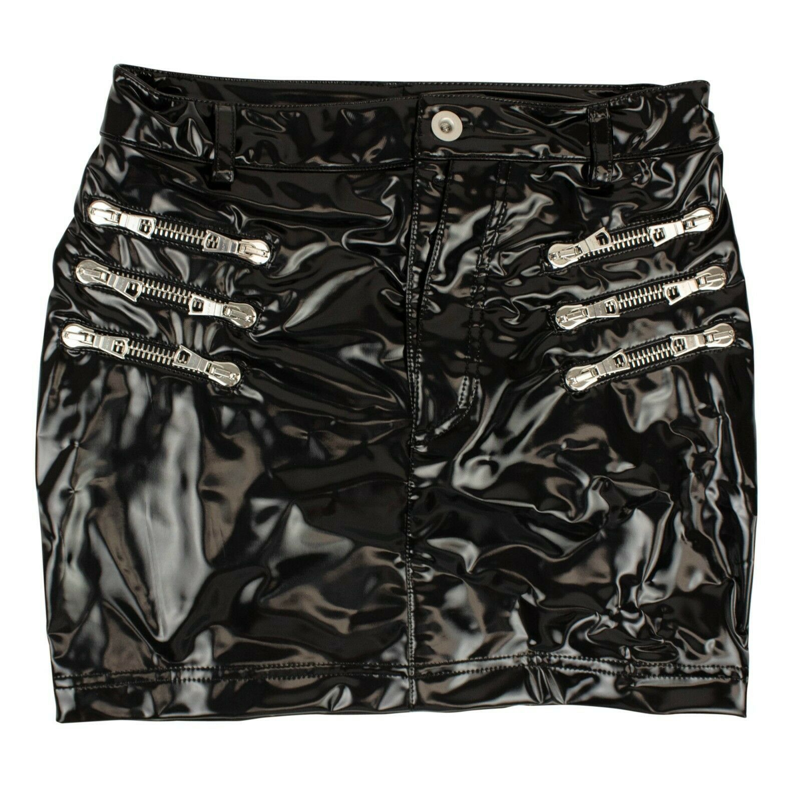 Image of Unravel Project Faux Leather Zipper Mini-Skirt Size M, Women's