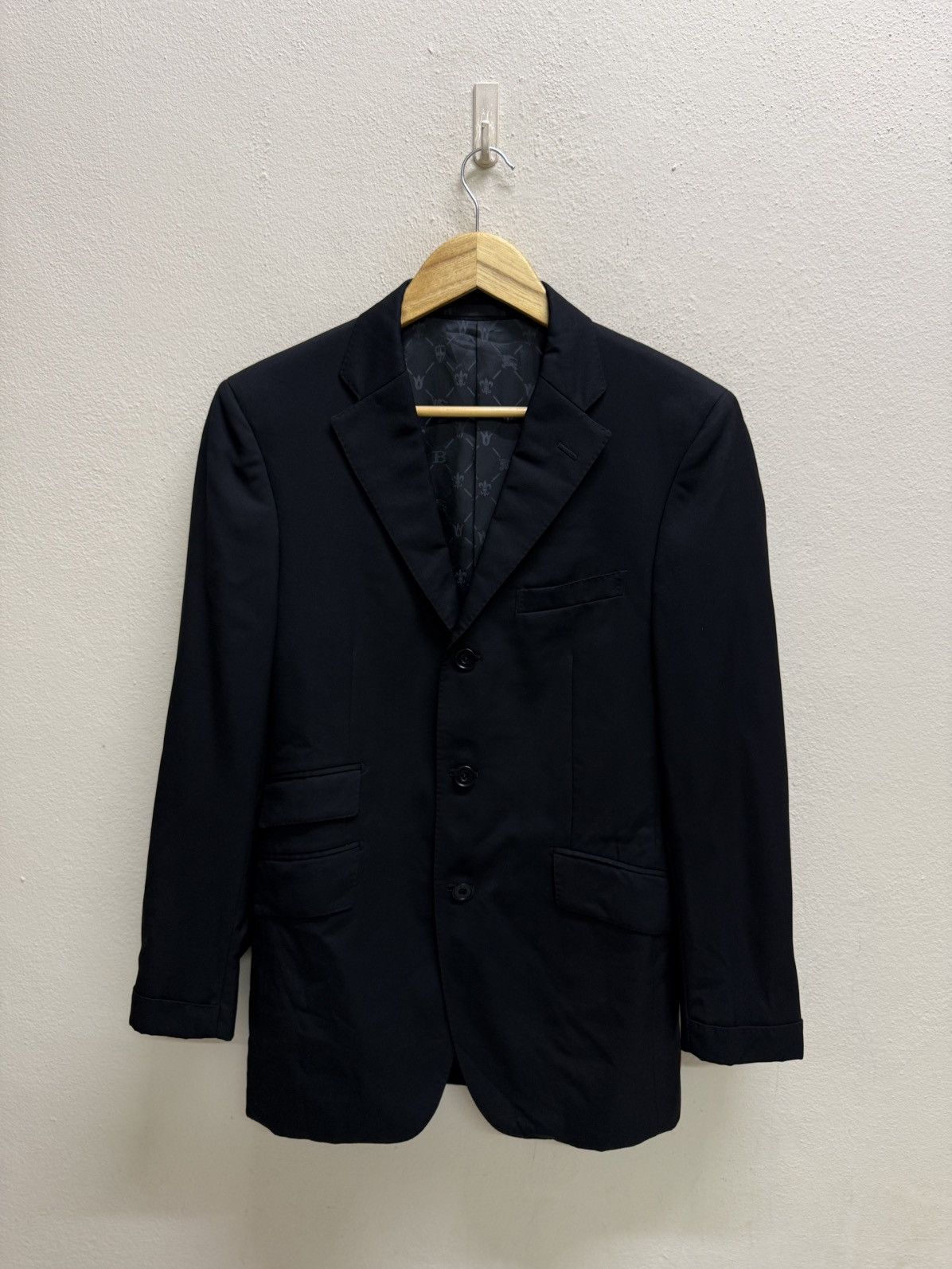 Burberry Burberry Super 120s Monogram Lined Black Blazer Coat Size US S / EU 44-46 / 1 - 22 Thumbnail