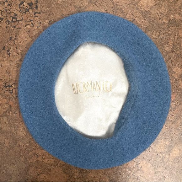 Vintage Beautiful Denim Blue Wool Beret - O/S, Unisex Size ONE SIZE - 7 Thumbnail
