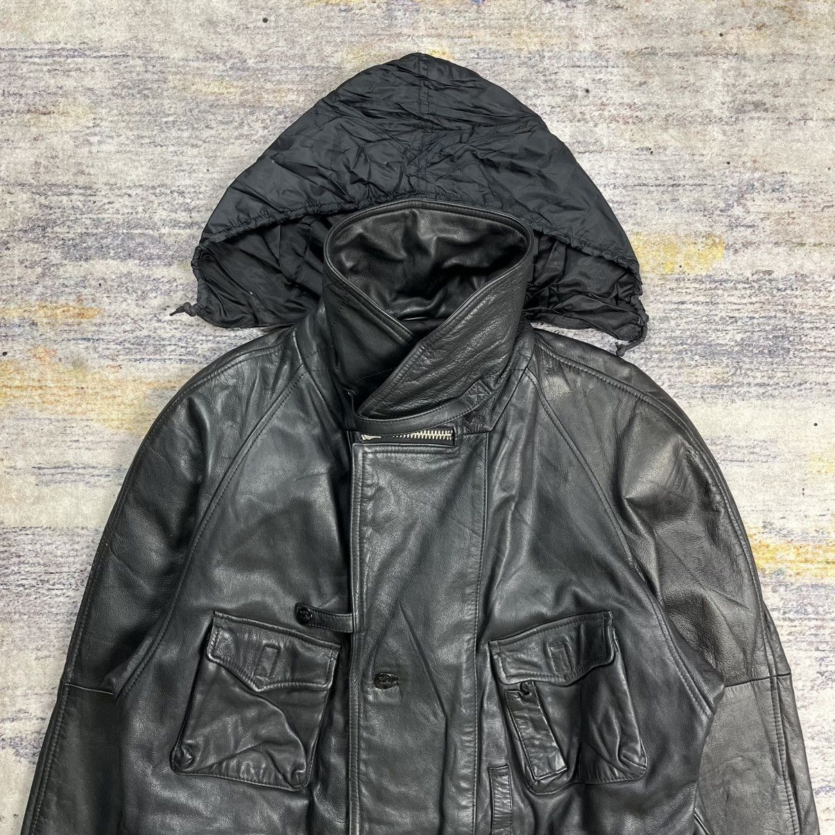 Boneville Vintage Boneville Navy Arctic multi pocket leather jacket Size US M / EU 48-50 / 2 - 4 Thumbnail