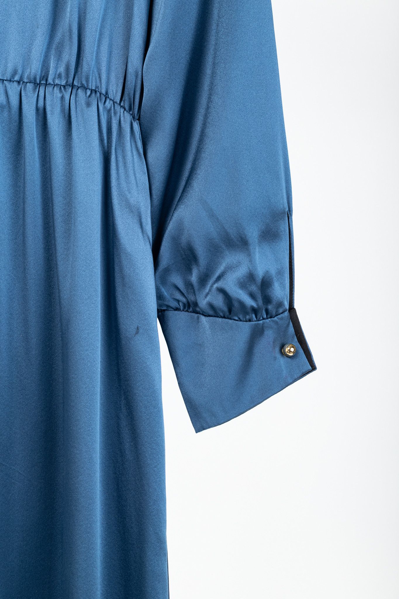 Other Dassie Reversible Black & Blue Silk Charmeuse Dress Size L / US 10 / IT 46 - 13 Thumbnail
