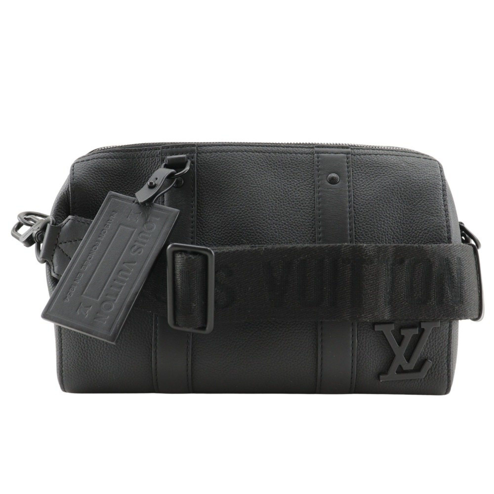 Louis Vuitton LOUIS VUITTON City Keepall Shoulder Bag LV Aerogram Mini Boston M59255 Calf Noir Black Double Men's Size ONE SIZE - 1 Thumbnail
