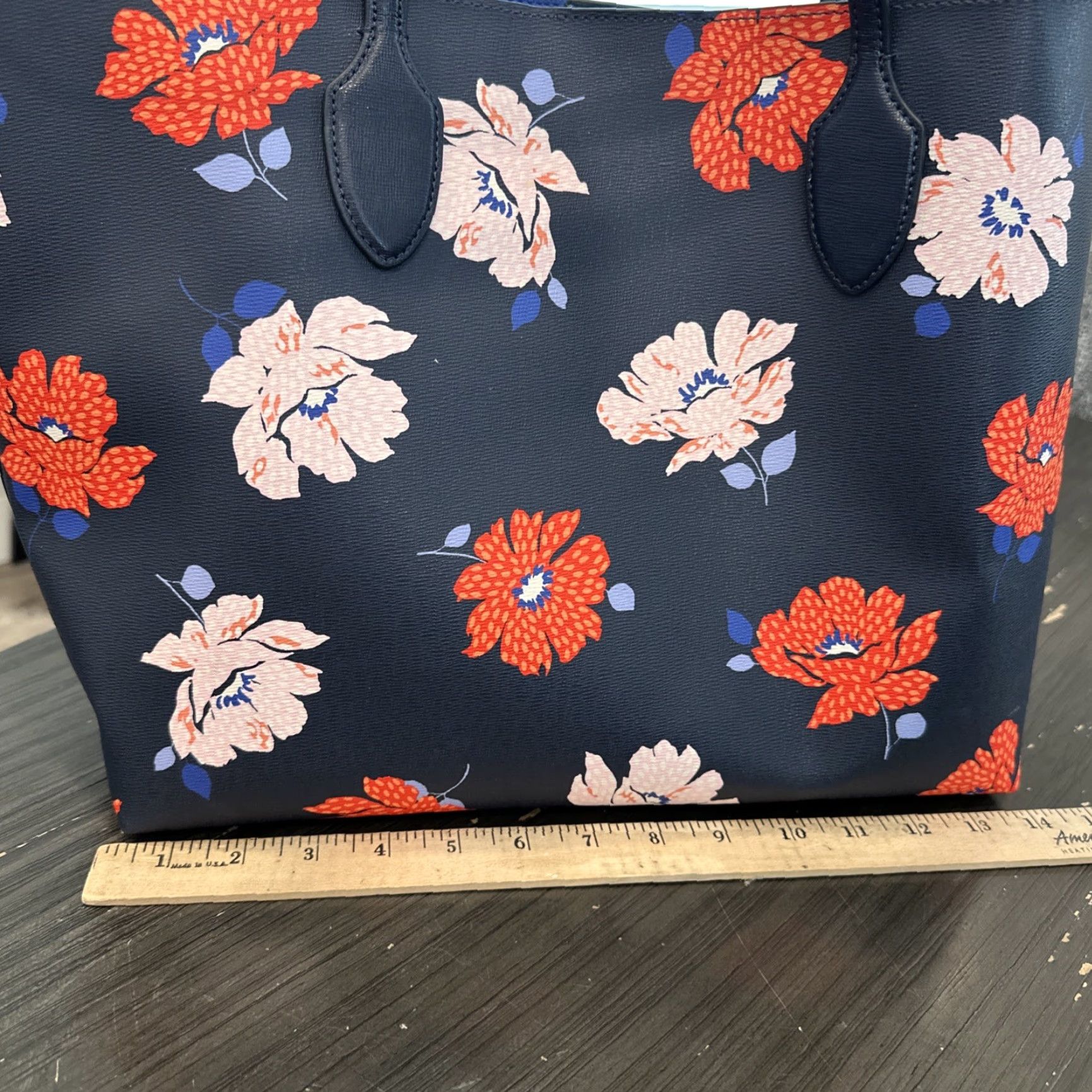 Vintage KATE SPADE Bleecker Dotty Floral Large Tote Parisian Navy Multi Women's Handbag Size ONE SIZE - 6 Thumbnail