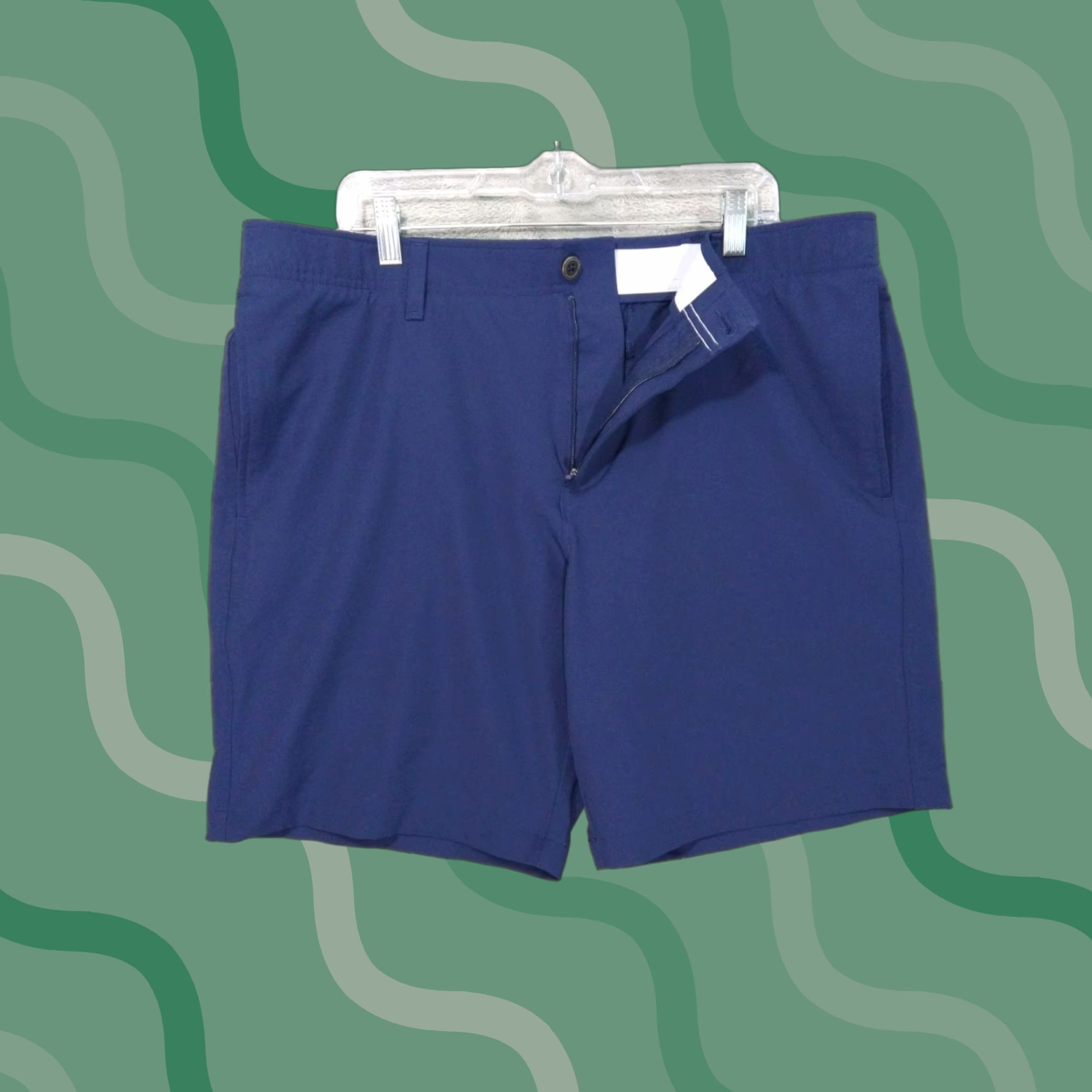 Under Armour Under Armour Shorts Mens 40 Navy Blue Showdown Performance Golf Sports Chino Breathable Lightweight Pockets 9in Inseam Regular Rise High Vintage No Size US 40 / EU 56 - 1 Thumbnail