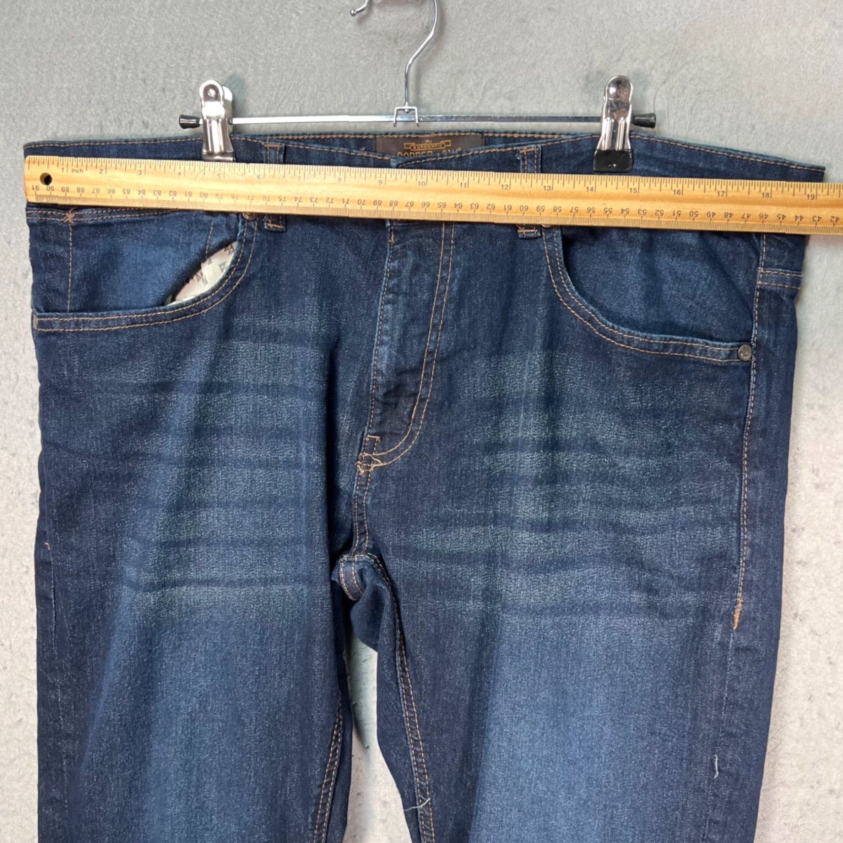 Vintage Copper & Oak Mens Jeans 36x32 Slim Straight Denim Blue Cotton Spandex 5-Pocket Casual Regular Rise Mid 10-12 Inseam 32in Blue Jeans Mens Size US 36 / EU 52 - 6 Thumbnail