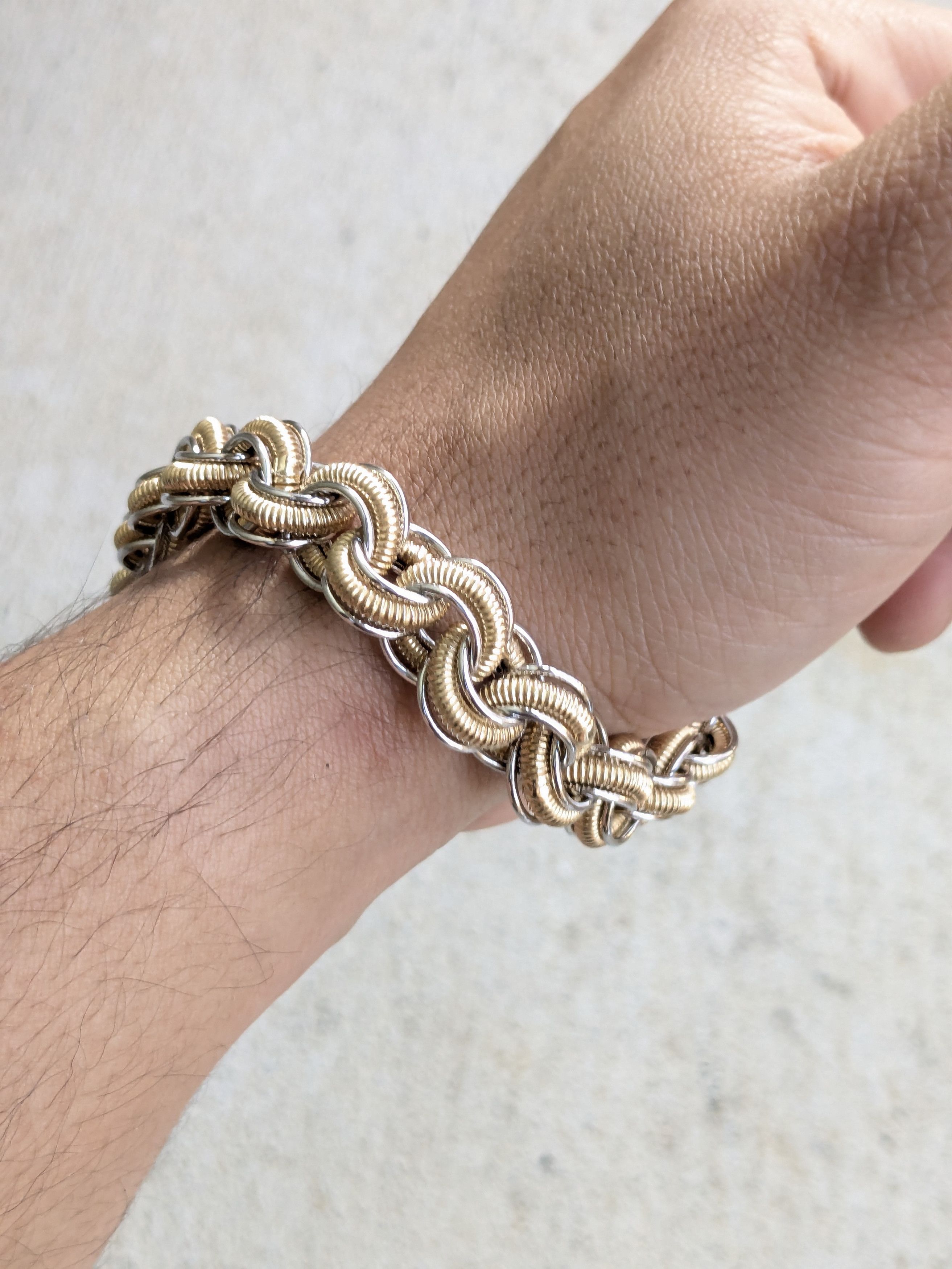 Sterling Silver Milor Sterling Silver Bracelet Round Vermeil Gold Plated 7.5 Size ONE SIZE - 13 Thumbnail
