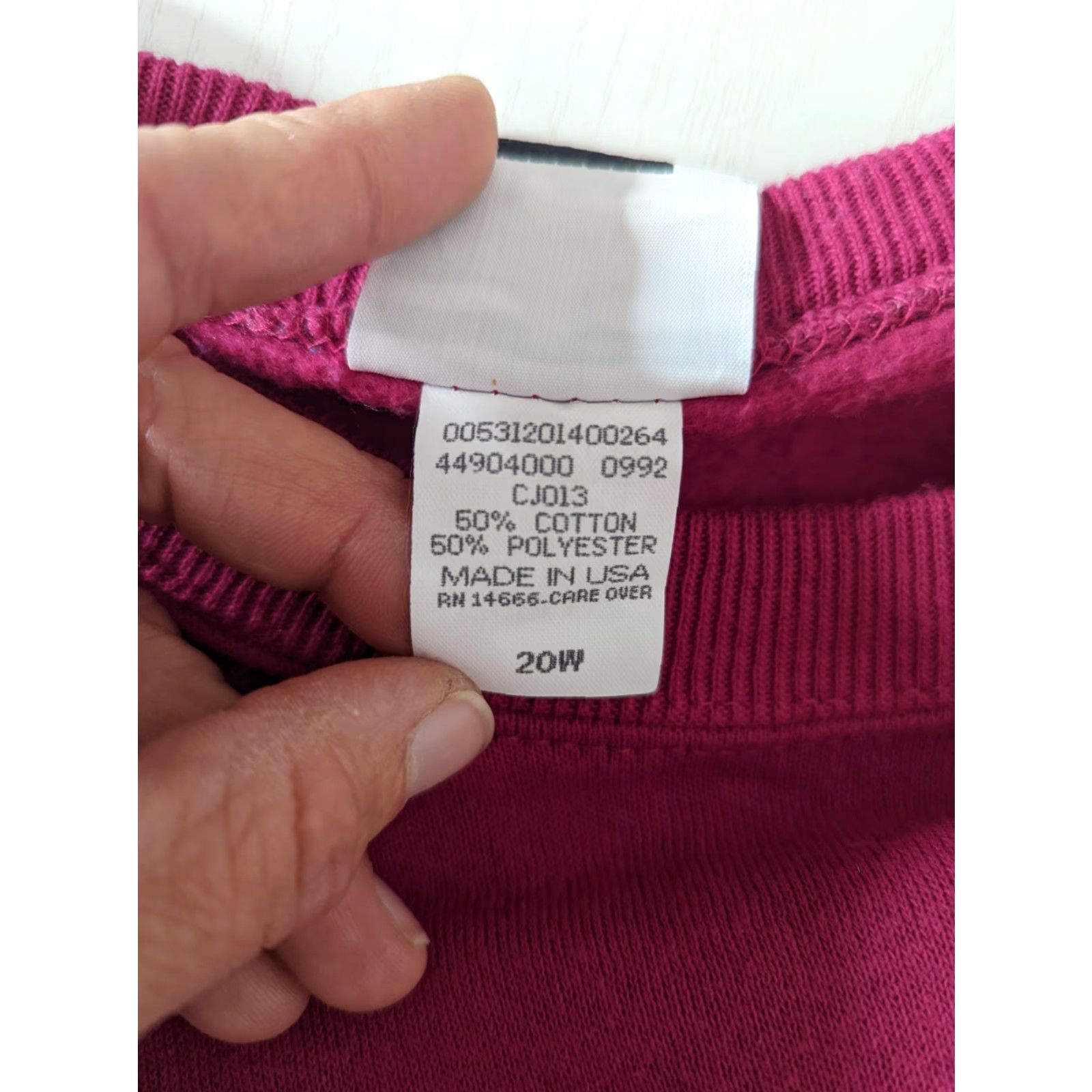 Lee VINTAGE Lee Raglan Sweatshirt Pink Magenta 90s XL USA Made Crew Neck Sweatshirt Unisex Adults Size XL / US 12-14 / IT 48-50 - 3 Thumbnail