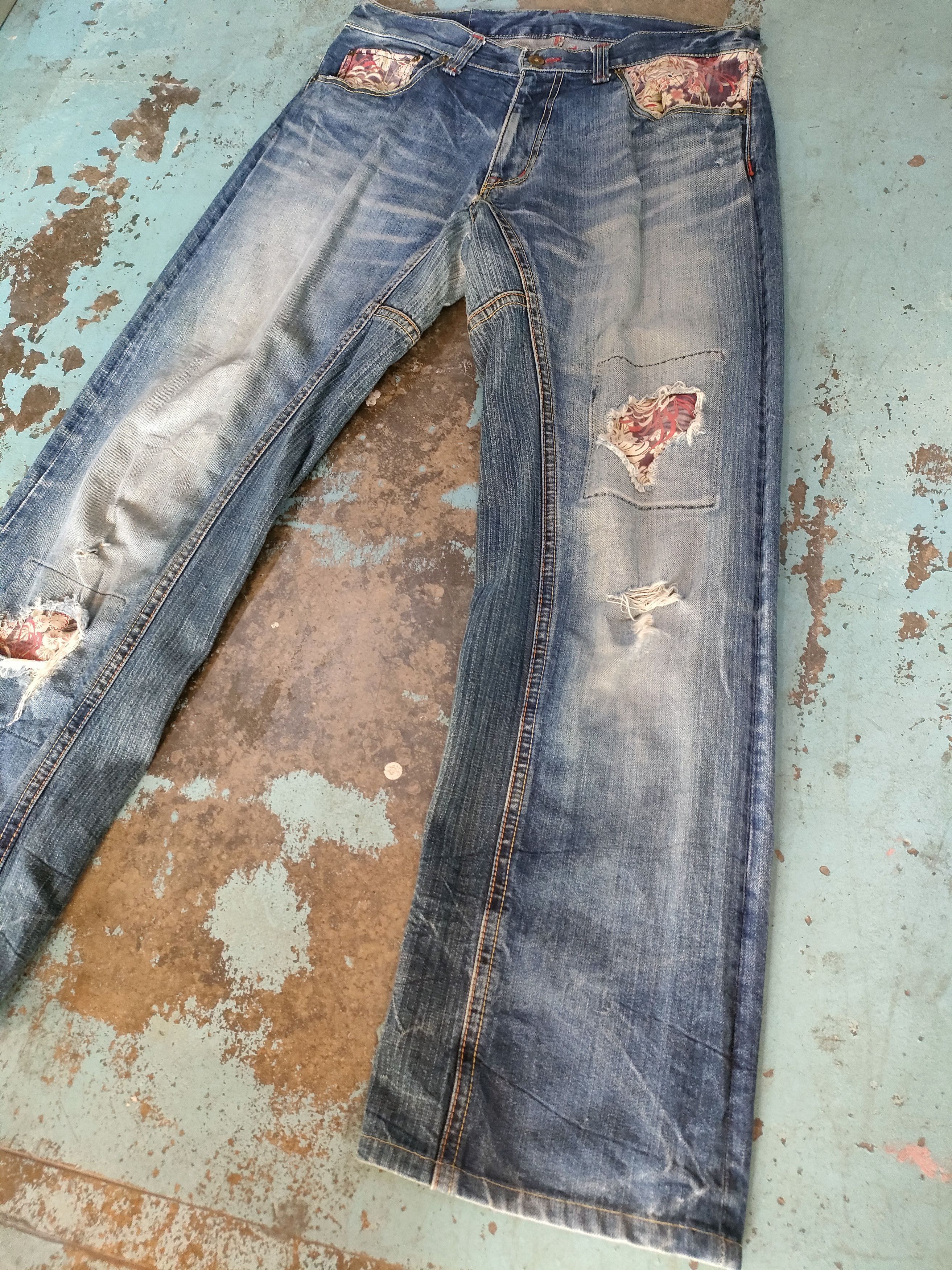 Eternal Eternal Japanese Patchwork Style Jeans Size US 33 - 9 Thumbnail