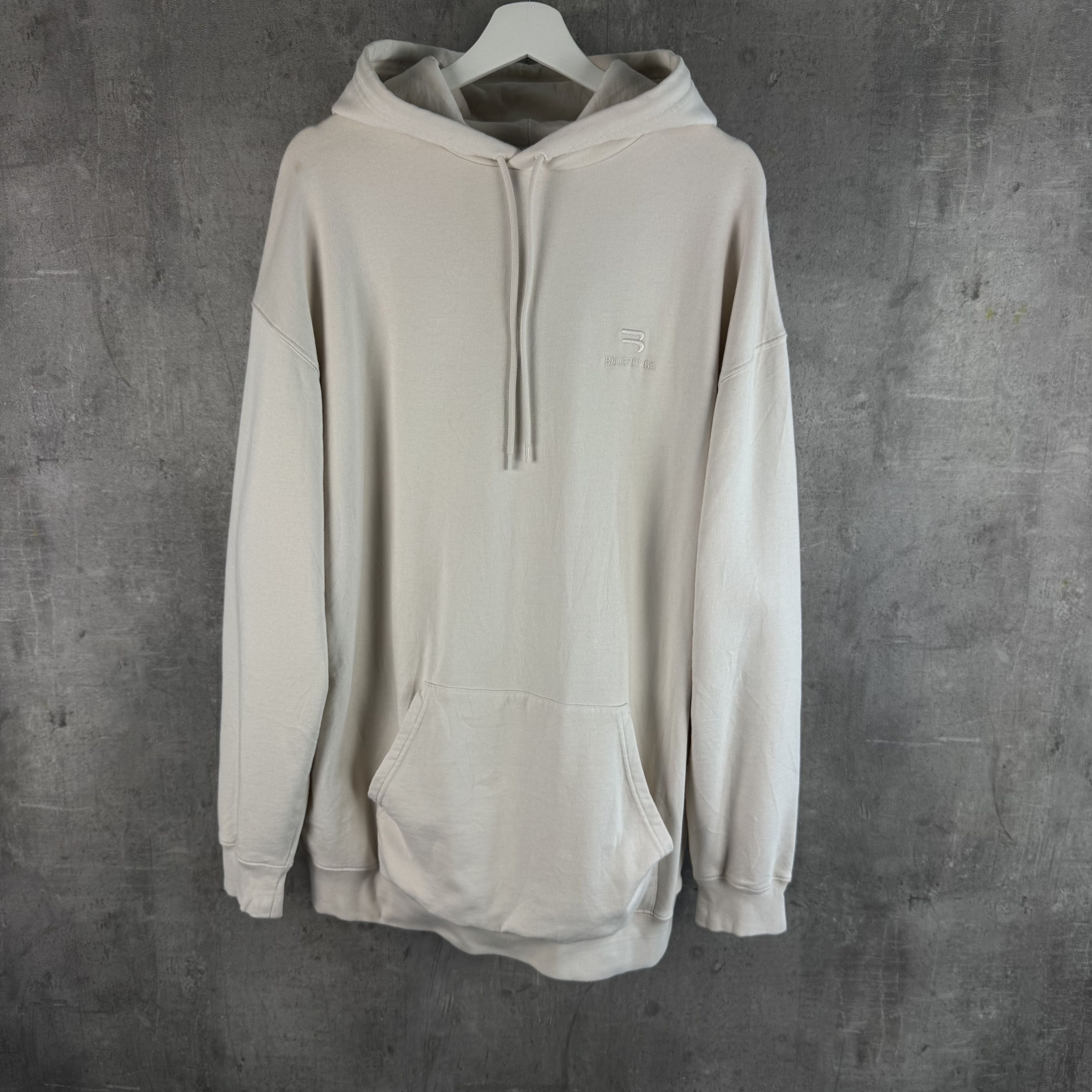 Balenciaga BALENCIAGA 3B Chest Logo Hoodie Cream Size US S / EU 44-46 / 1 - 6 Thumbnail