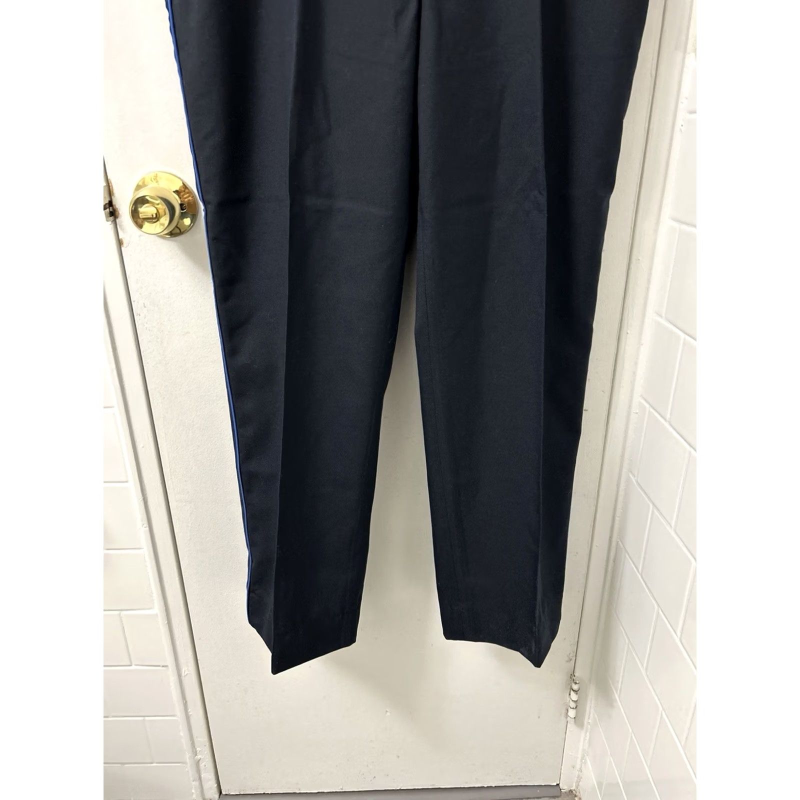 Vintage VINTAGE Horace Small Work Pants Mens 38x30 Navy Blue Wool Polyester NWT Uniform Pants Mens Blue 90s? Size US 38 / EU 54 - 3 Thumbnail