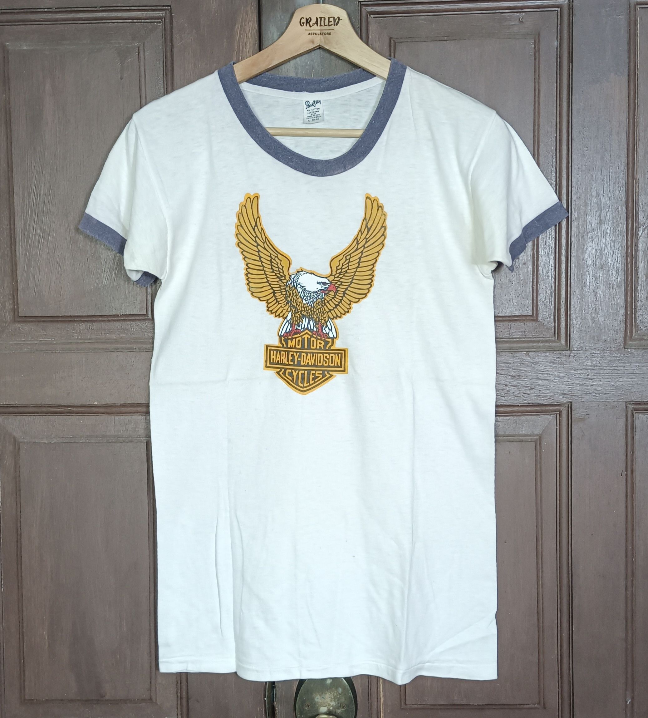 Harley Davidson Vintage 70s🔥 Harley Davidson Pittsburgh Ringer Size US XS / EU 42 / 0 - 1 Thumbnail