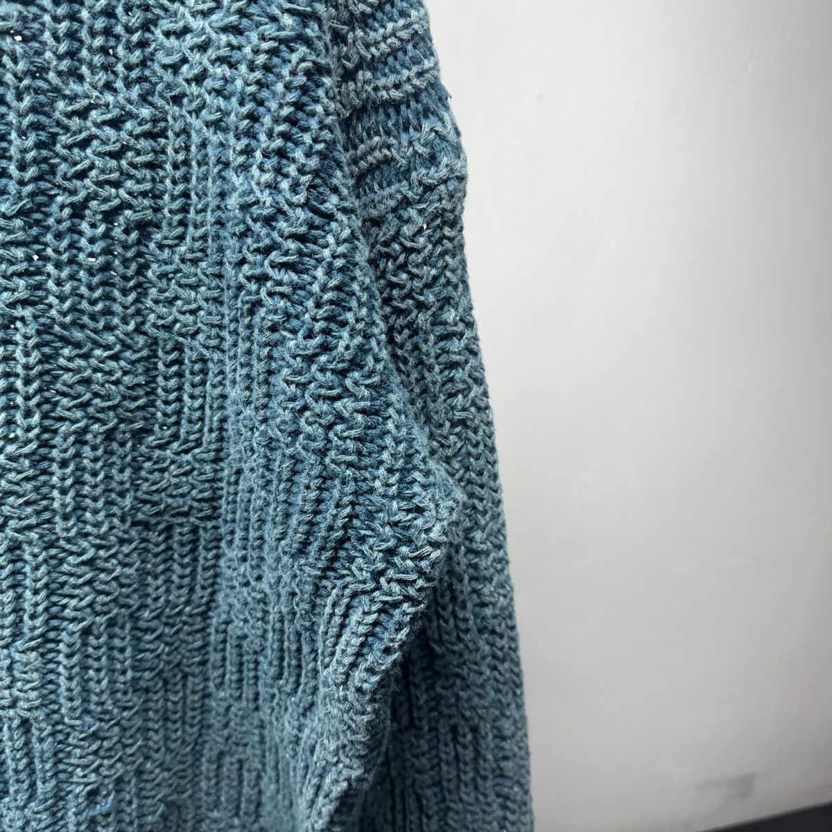 Vintage 90s Basketweave Loose Gauge Knit Sweater ERD Grunge Chrome Size US L / EU 52-54 / 3 - 6 Thumbnail