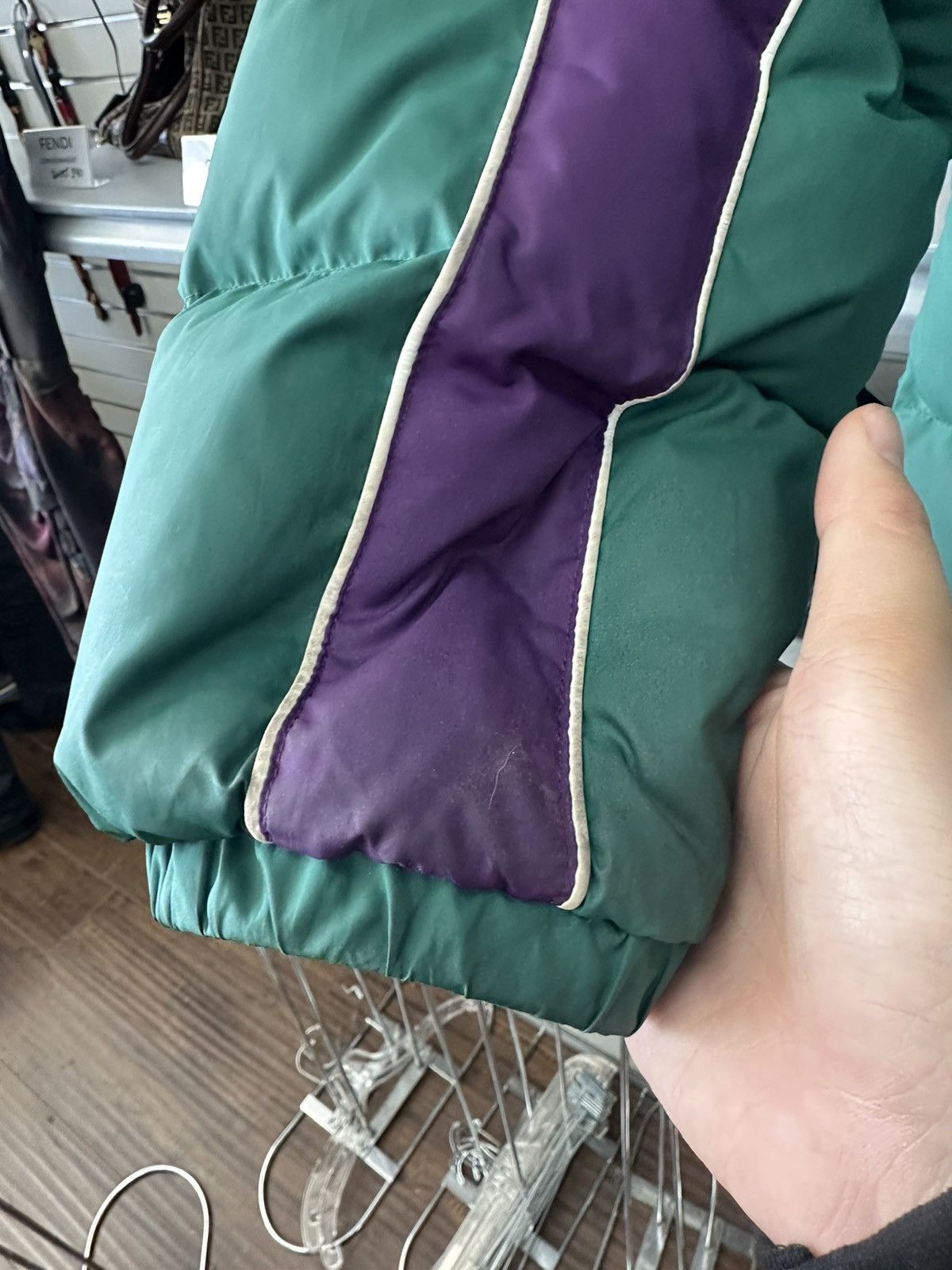 Supreme Supreme Stripe Panel Down Jacket GREEN PURPLE XL Size US XL / EU 56 / 4 - 6 Thumbnail