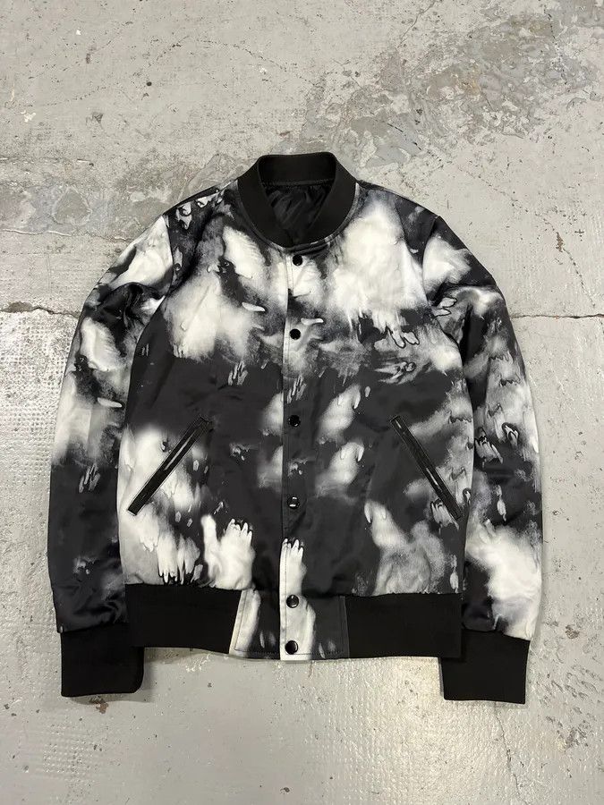 Saint Laurent Paris SS2017 Saint Laurent Ink Grey & Black Tie-Dye Bomber Jacket Size US S / EU 44-46 / 1 - 3 Thumbnail