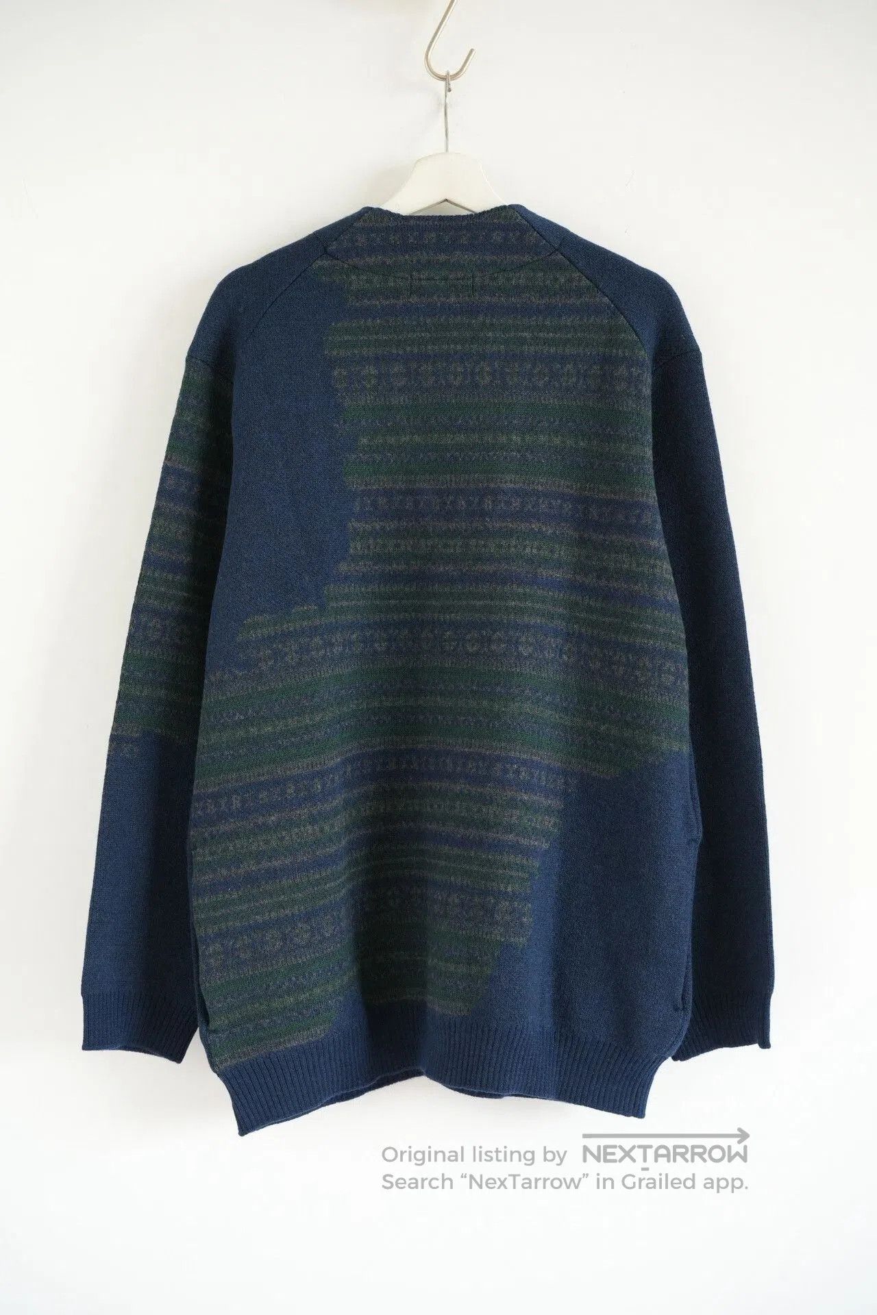 Yohji Yamamoto Yohji Yamamoto Blue Green Striped Sweater Cardigan. Size US L / EU 52-54 / 3 - 2 Thumbnail