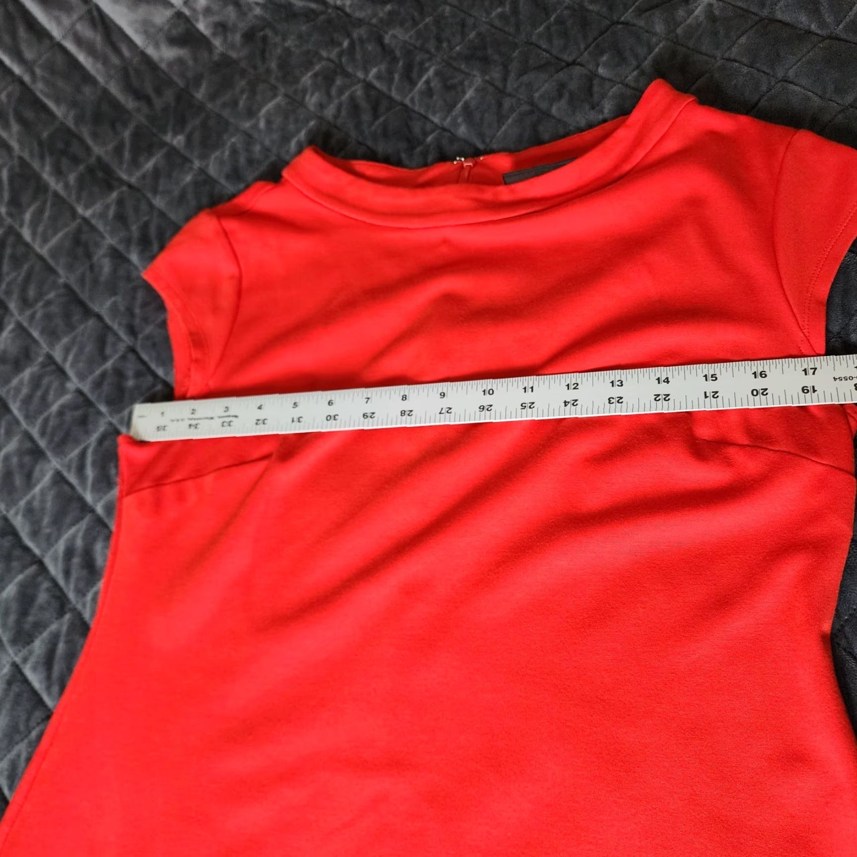 Avenue 7th Avenue Design Studio New York & Co Women Blouse Zip Sleeveless Round Neck Orange Red Polyester Lace XL SZ M Size M / US 6-8 / IT 42-44 - 4 Thumbnail