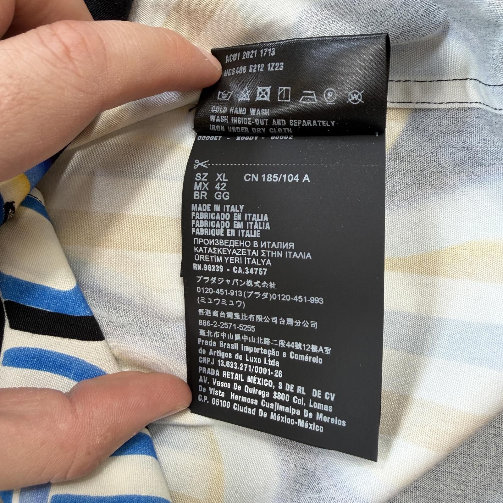 Prada Prada Double Match Shirt XL Split Flame Stripe Button Up Size US XL / EU 56 / 4 - 7 Thumbnail