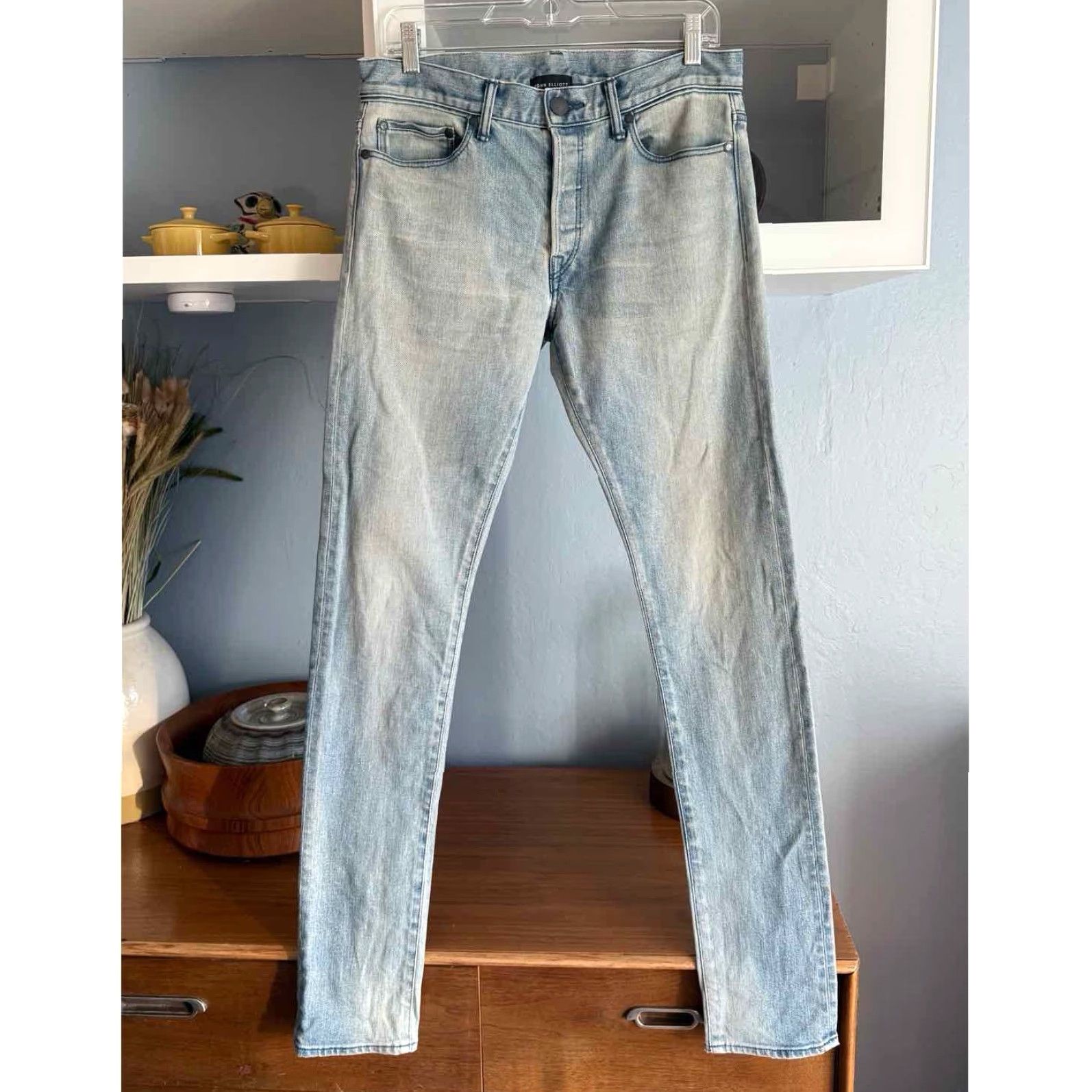 John Elliott VINTAGE John Elliott Cast 2 Jeans Plumas Slim Low Rise 30 Jeans Mens Blue Denim 33in 9.5in 5-pocket Slimming Button Fly Size US 30 / EU 46 - 2 Thumbnail