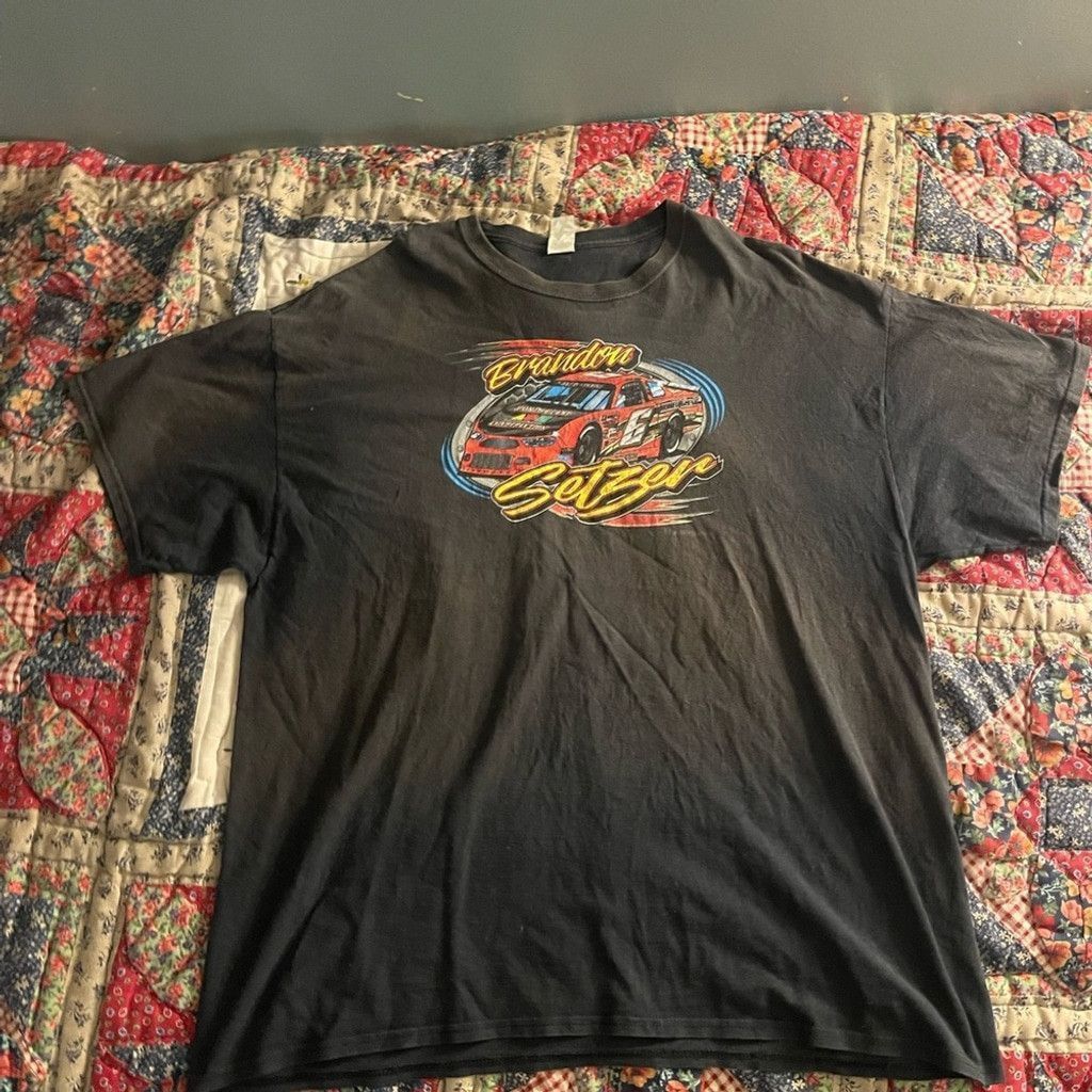 Gildan Brandon Setzer vtg Gildan Black Graphic T-Shirt size L Size US XL / EU 56 / 4 - 1 Thumbnail