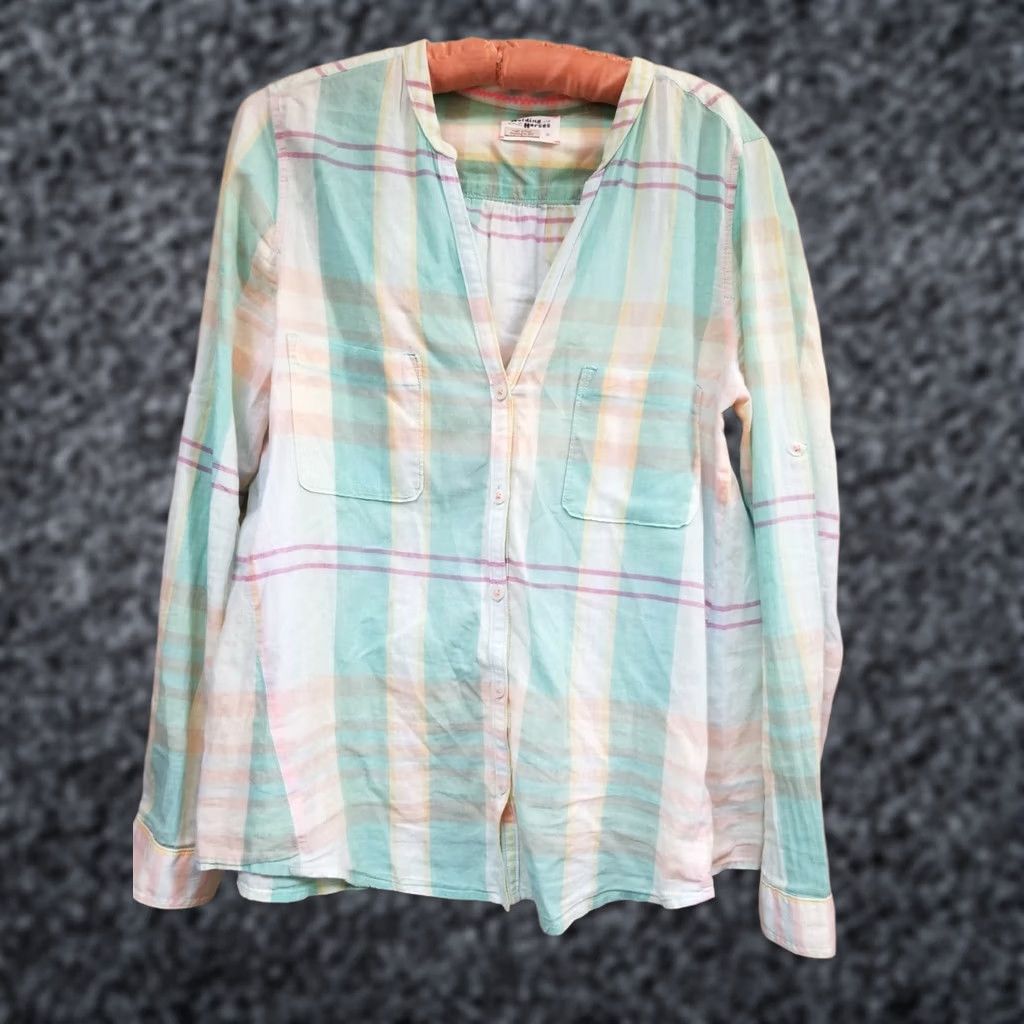 Anthropologie Anthropologie Holding Horses Women Plaid Button Down Shirt Sz 10 Roll-Tab Sleeve Size L / US 10 / IT 46 - 1 Thumbnail