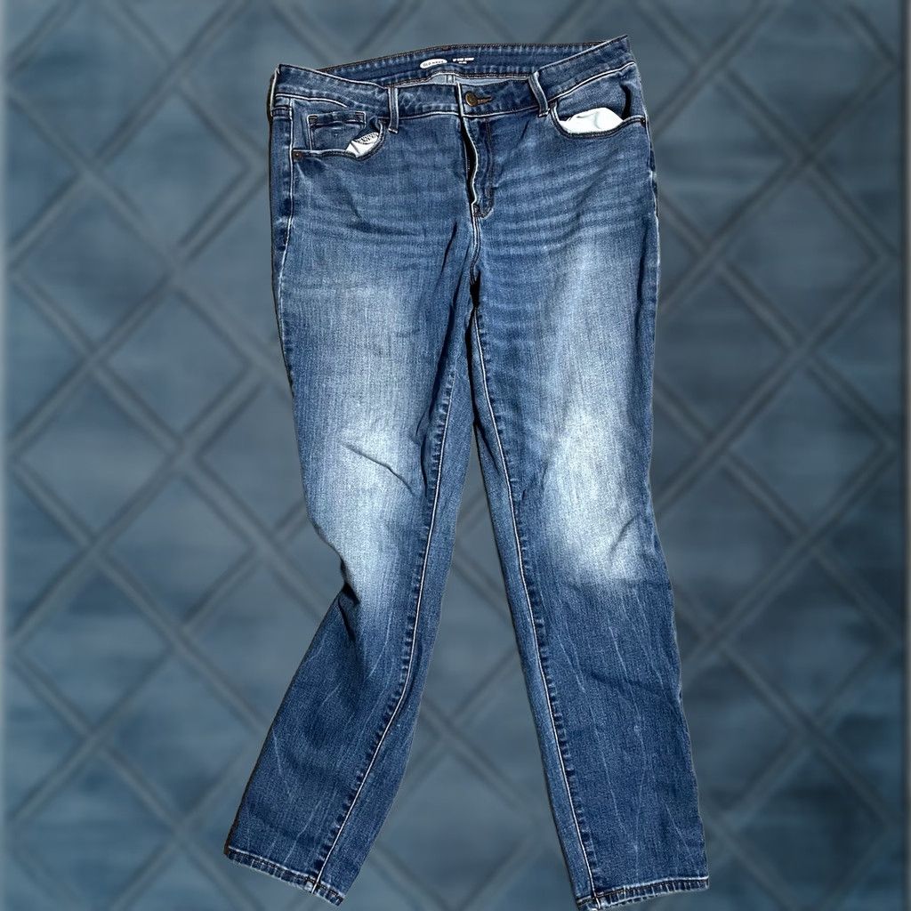 Old Navy Old Navy Jeans Skinny Dark Wash 14 Women Streetwear OP Icon Mid Rise Slim Ankle Pockets Stretch Button Zipper Size 36" / US 14 / IT 50 - 1 Thumbnail