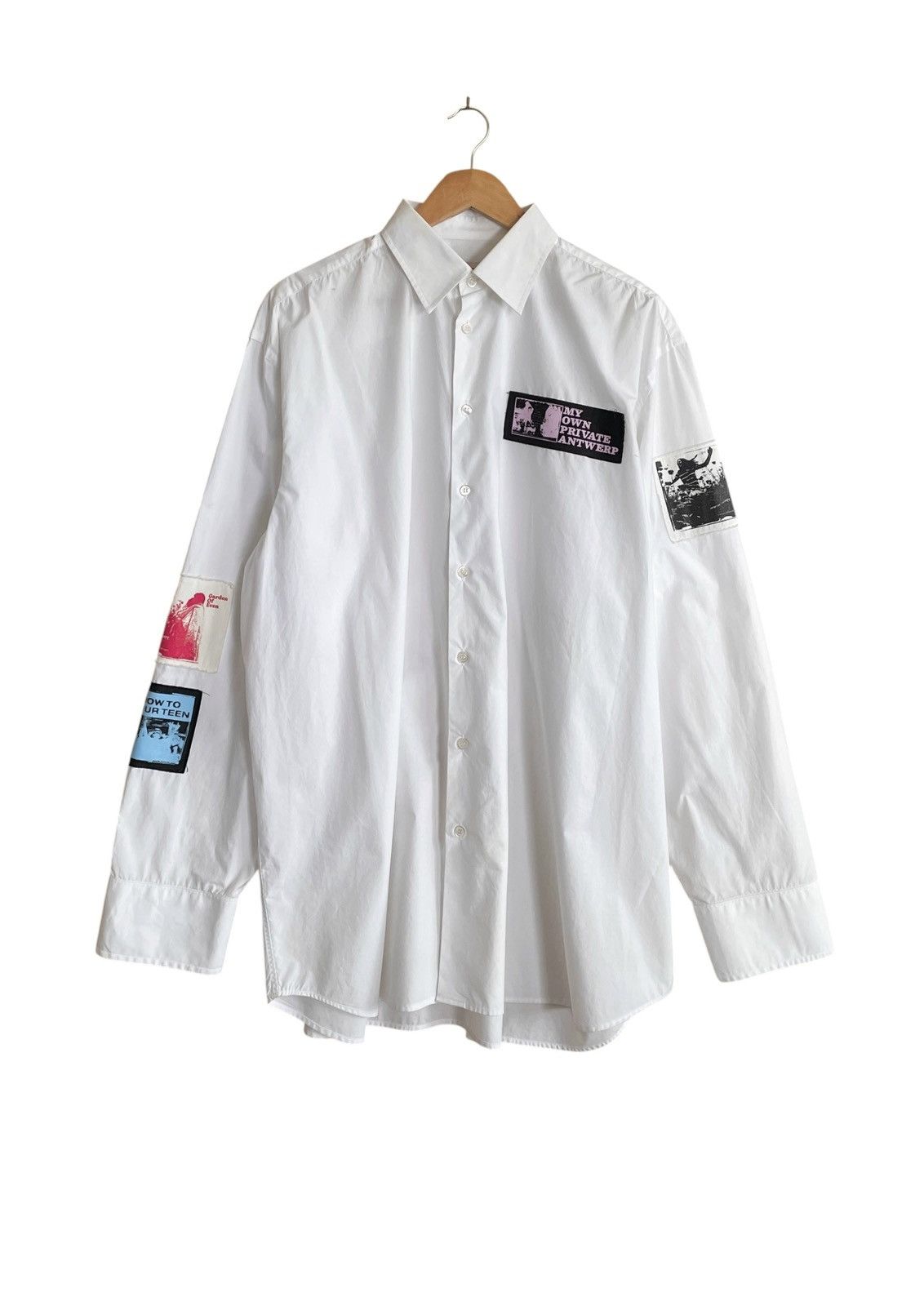 Raf Simons SS20 Raf Simons White Patch Oversized Baggy Shirt Size US XL / EU 56 / 4 - 1 Thumbnail