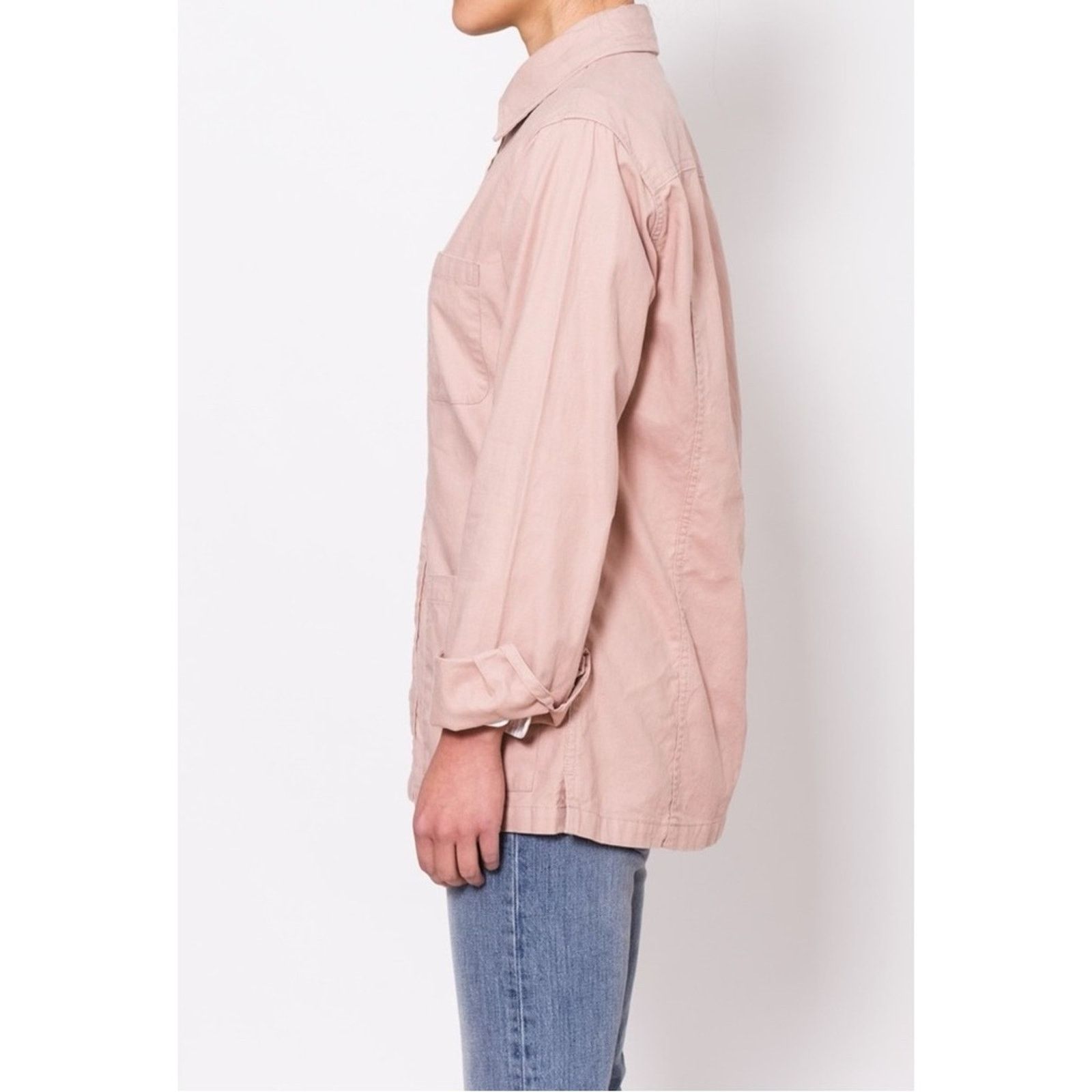 Corridor Rose Overshirt - Pink Cotton Linen Shirt Chore Jacket Coat Size US L / EU 52-54 / 3 - 9 Thumbnail