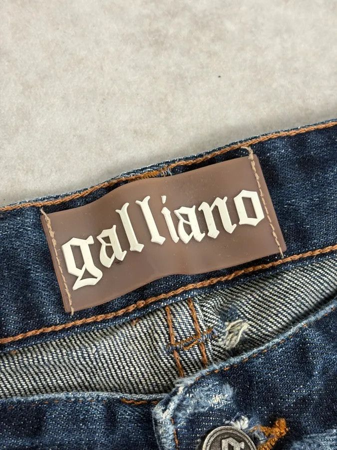 John Galliano 2010s John Galliano Blue Rebel Distressed Denim Jeans Size US 31 - 13 Thumbnail