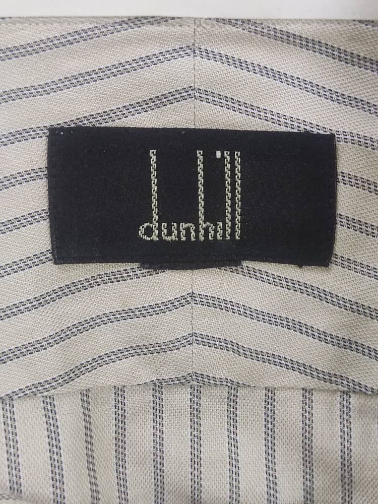 Alfred Dunhill Dunhill man's khaki cotton striped shirt long sleeve Size US L / EU 52-54 / 3 - 4 Thumbnail