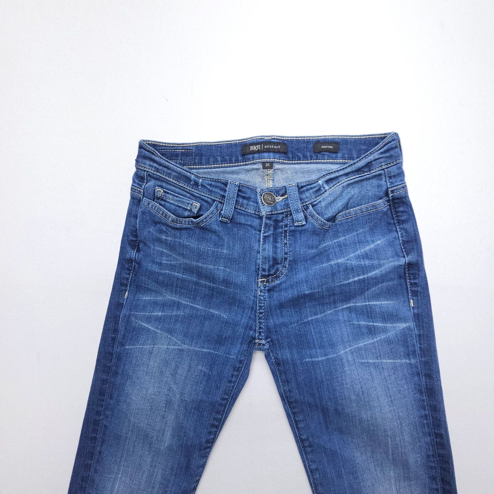 Vintage Buckle BKE Addison Slim Jeans Womens | Jeans | Regular Size 24 | Dark Wash Low Rise Ankle 25in Inseam blue 5-Pocket Stretch Denim Size 42" / US 20 - 3 Thumbnail