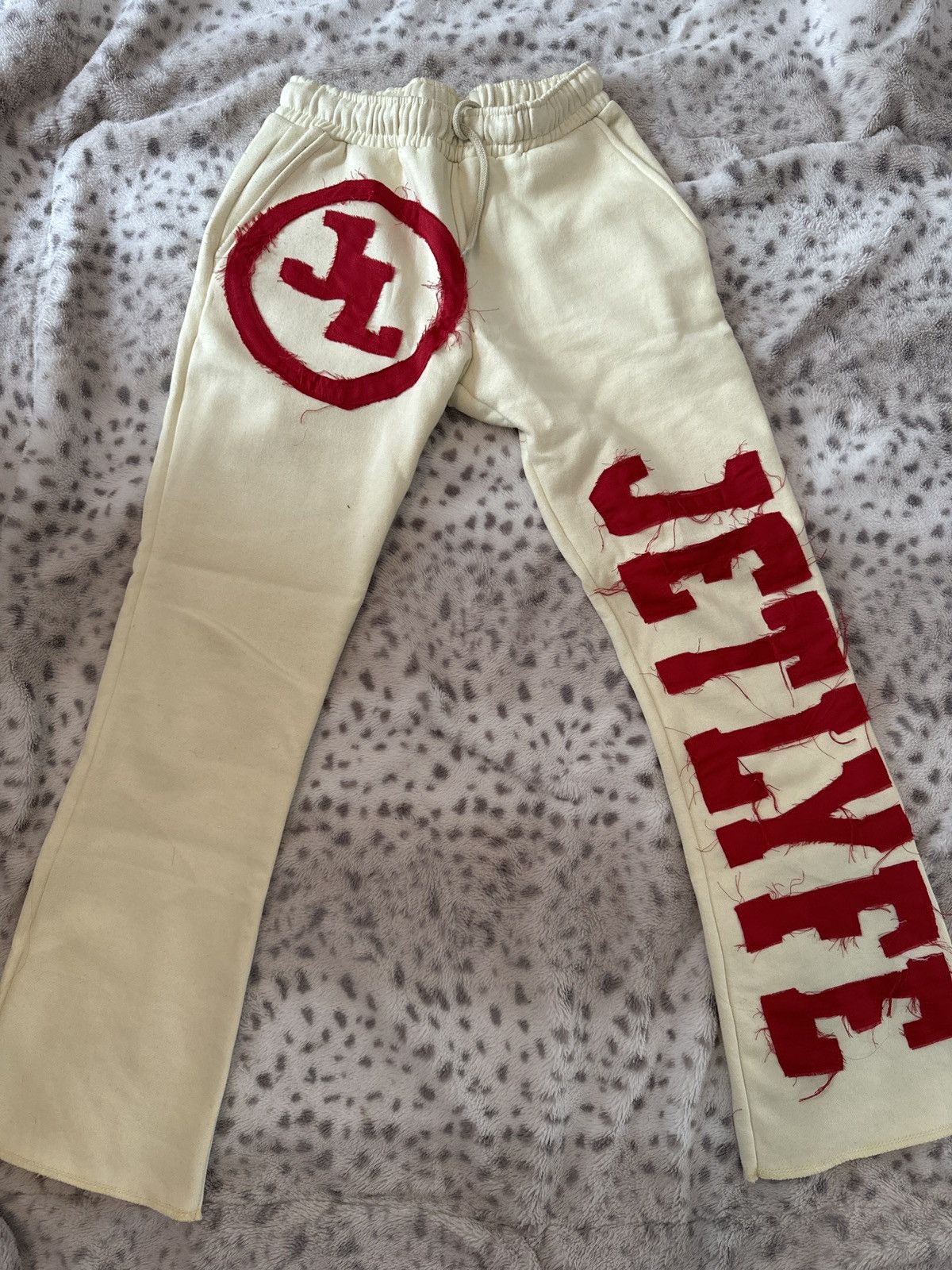image of Denim Patch Joggers in Beige, Men's (Size 28)