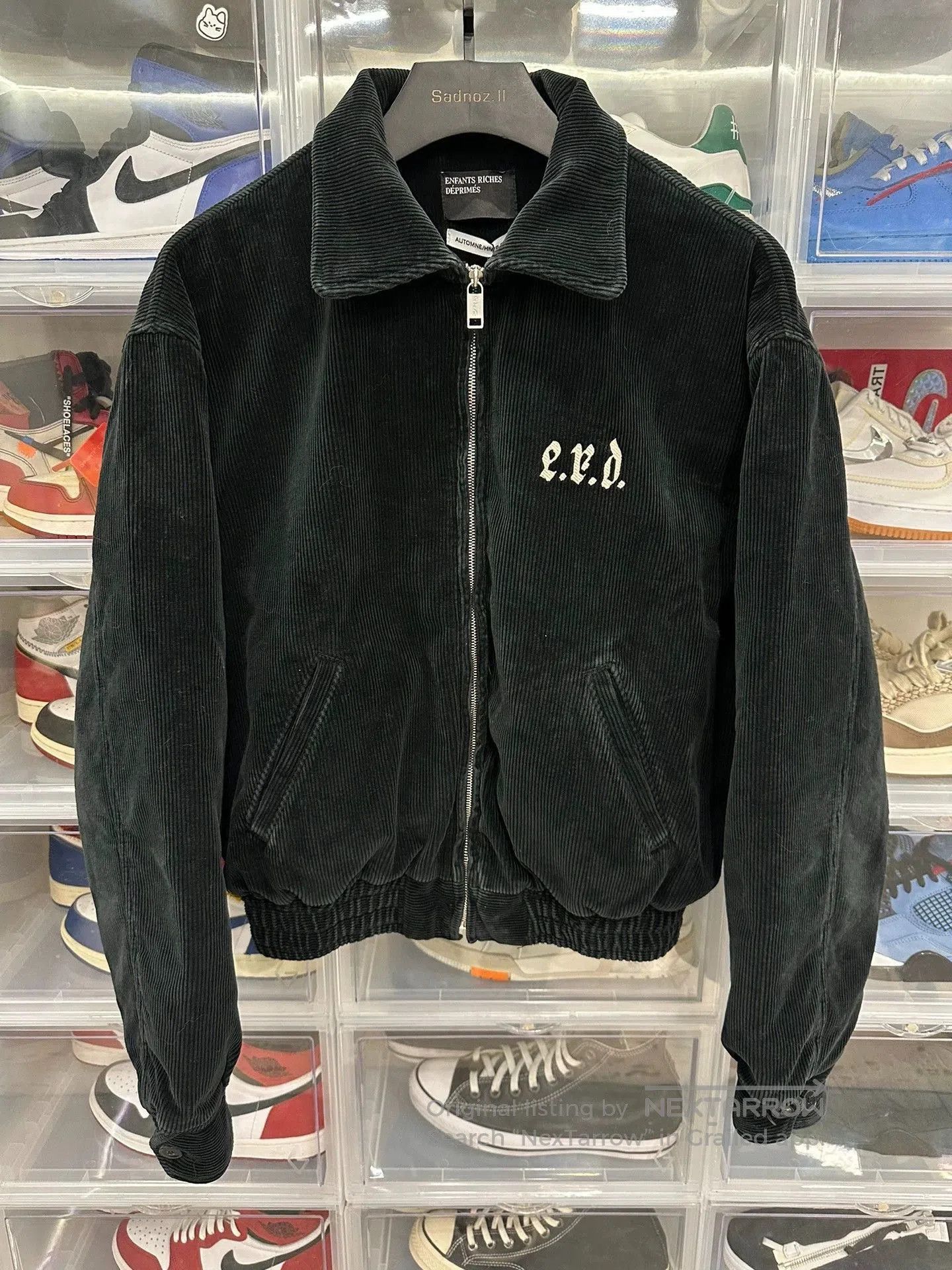 Enfants Riches Deprimes black corduroy short jacket with embroidery. Size US L / EU 52-54 / 3 - 1 Thumbnail