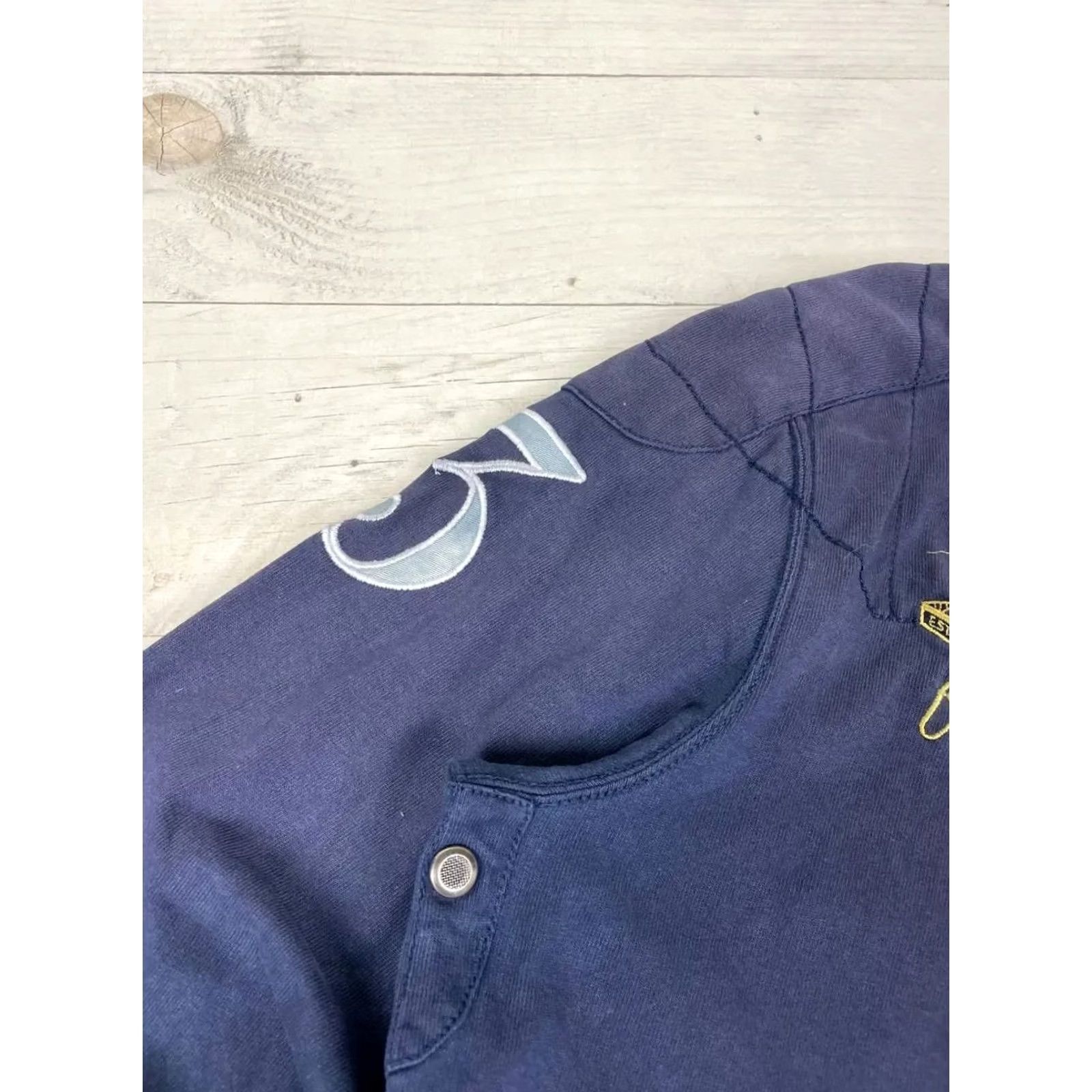 Polo Ralph Lauren VINTAGE Polo Ralph Lauren Polo Big Pony Rugby Shirt L Men Blue Regular Knit Cotton Long Sleeve with Logo Size US L / EU 52-54 / 3 - 6 Thumbnail