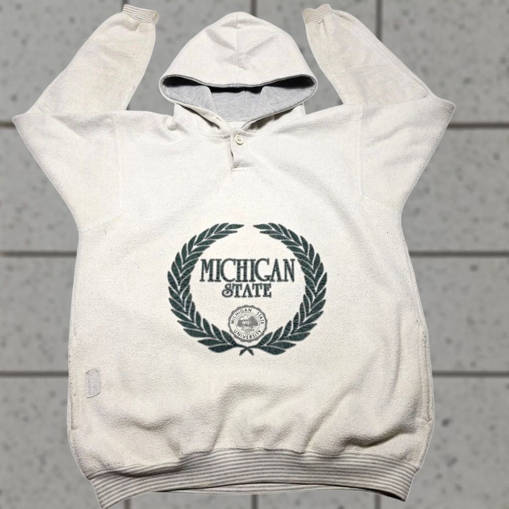 Vintage VINTAGE Michigan State Spartans Hooded Graphic Sweatshirt Men’s Small 90’s Hoodie Sweatshirt Men’s S White Graphic Print 90s Mens Size US S / EU 44-46 / 1 - 1 Thumbnail