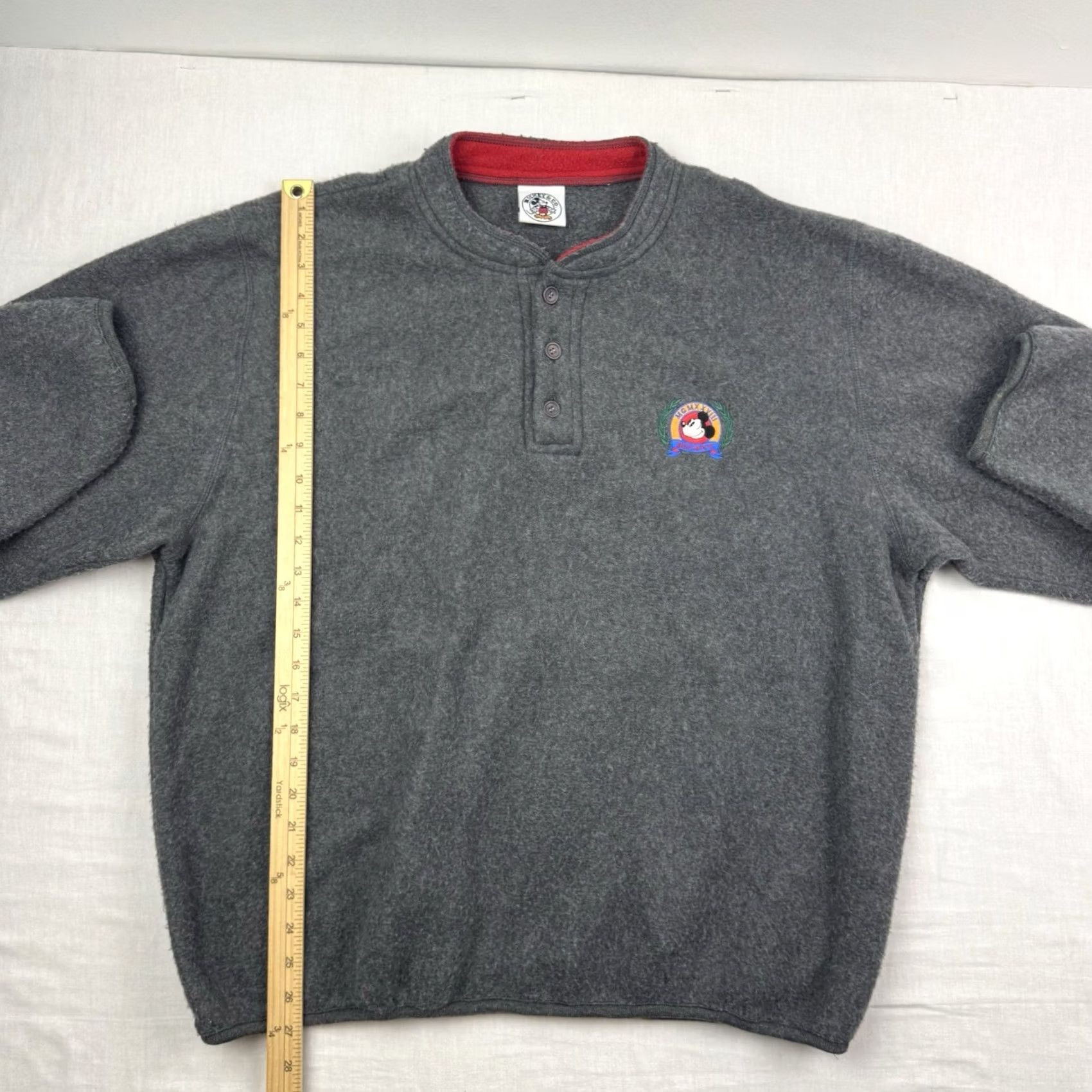 Disney VINTAGE Disney Mickey Mouse Fleece Pullover Sweatshirt Adult XL Henley Neck 90s Size US XL / EU 56 / 4 - 7 Thumbnail