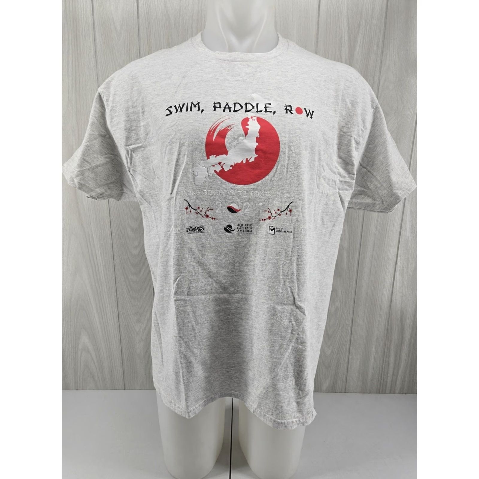 Hanes Hanes Swim Paddle Row Japan 2021 Aquatic Captial T Shirt Gray XL Men Short Sleeve Cotton Graphic Print Vintage: No Size US XL / EU 56 / 4 - 2 Thumbnail