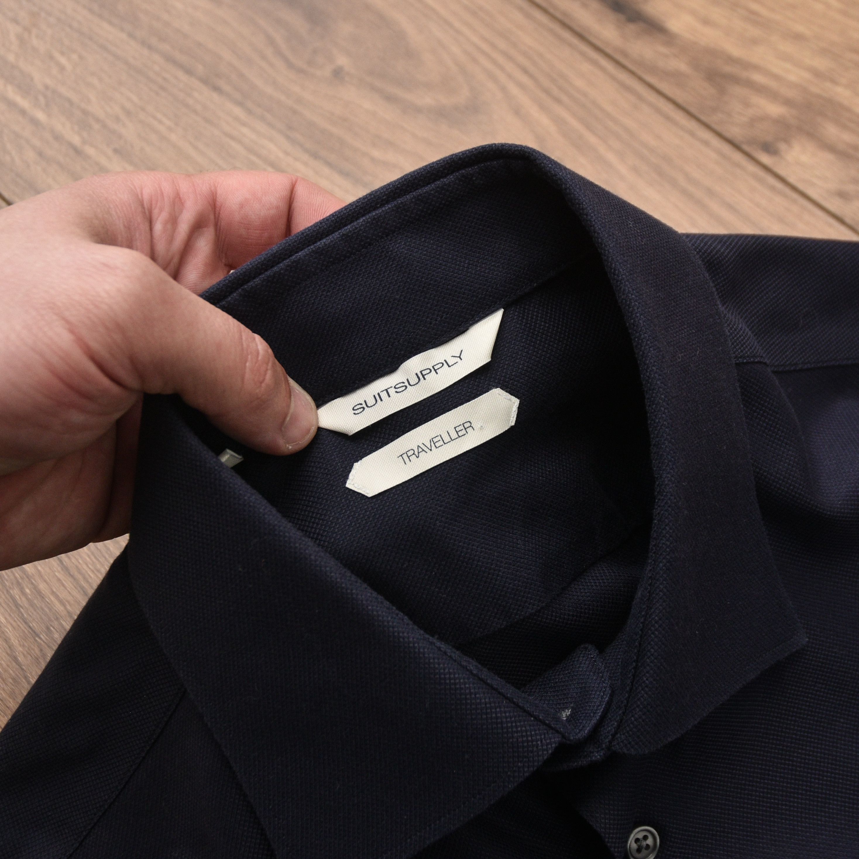 Suitsupply Suitsupply Traveller Shirt Slim Fit Black Navy Blue Size 39 Size US M / EU 48-50 / 2 - 9 Thumbnail