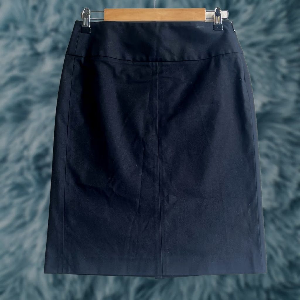 Theory Theory Womens Black Knee Length Skirt Size 2 USA Made Zip Pencil Straight Casual Classic Cotton Dry Clean Only Womens Skirt Size 26" / US 2 / IT 38 - 1 Thumbnail