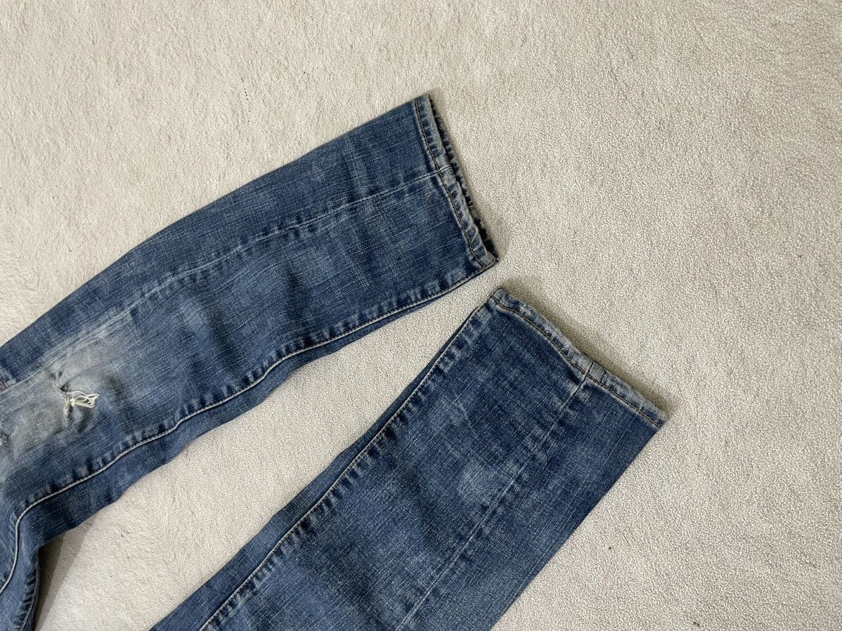 Kapital 2000s Buckaroo Ripped Denim Wash Jeans Slimfit Y2K Ifsix LGB Size US 31 - 7 Thumbnail