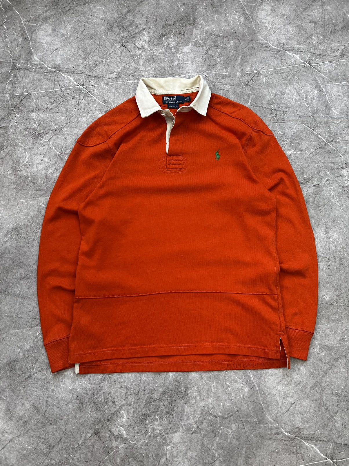 Polo Ralph Lauren × Vintage VINTAGE POLO RAPLPH ORANGE HEAVY RUGBY LONG SLEEVE Size US M / EU 48-50 / 2 - 1 Thumbnail